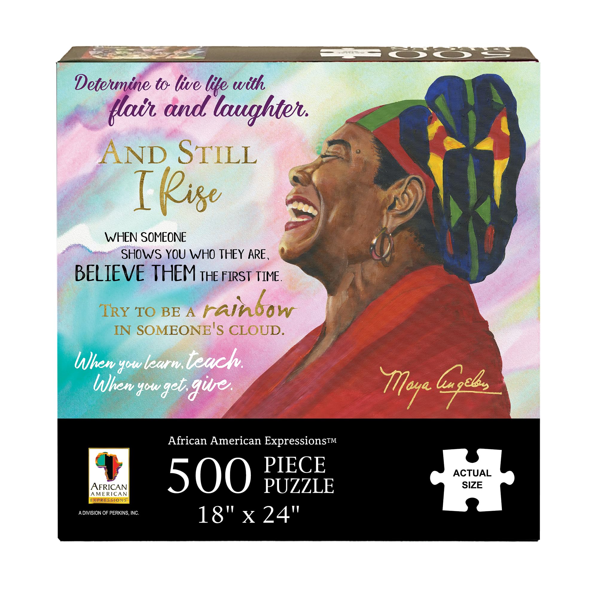 500 Piece Maya Angelou Inspirational Quote Jigsaw Puzzle for Adults - African American Art & Wisdom Collection - Perfect for Relaxation, Stress Relief & Home Decor