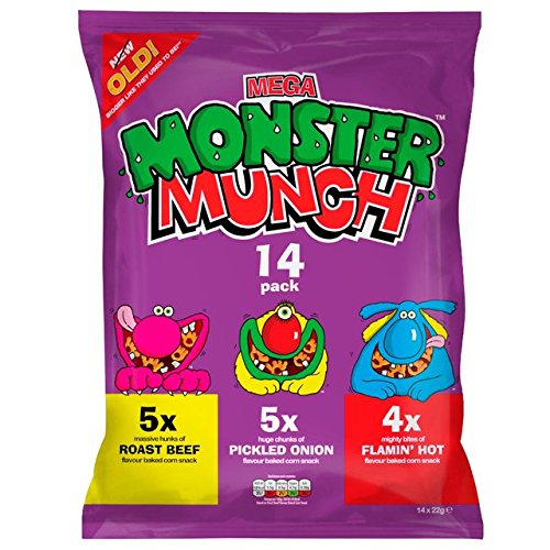 Walkers Monster Munch Variety Pack - 12 x 22g Crispy Snacks for Kids | Perfect for School Lunches, Parties & Movie Nights