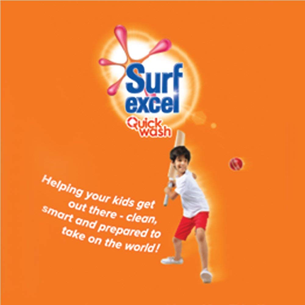 Surf Excel Quick Wash Detergent Powder 500g - Powerful Stain Removal for Clothes - Perfect for Laundry, Travel & Emergency Use