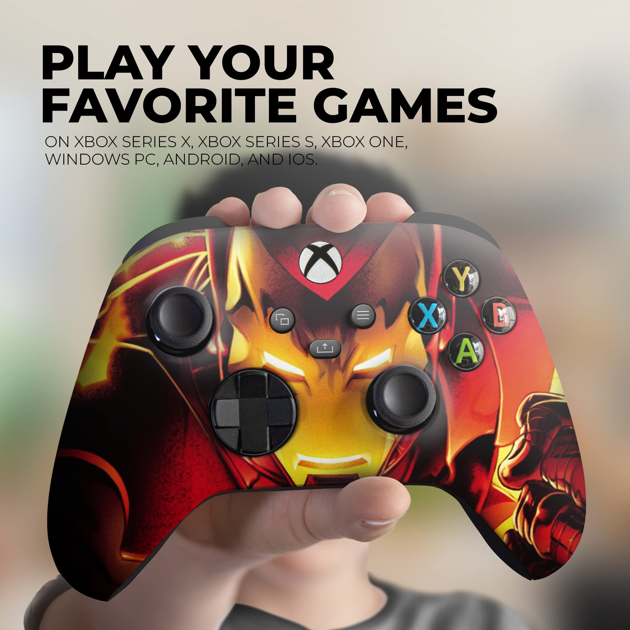DreamController Ironman Custom Wireless Xbox Controller - Compatible with Xbox One & Xbox Series X/S - Permanently Hydro-Dipped in USA (Not Just a Skin) - Perfect for Gaming, Collecting & Marvel Fans