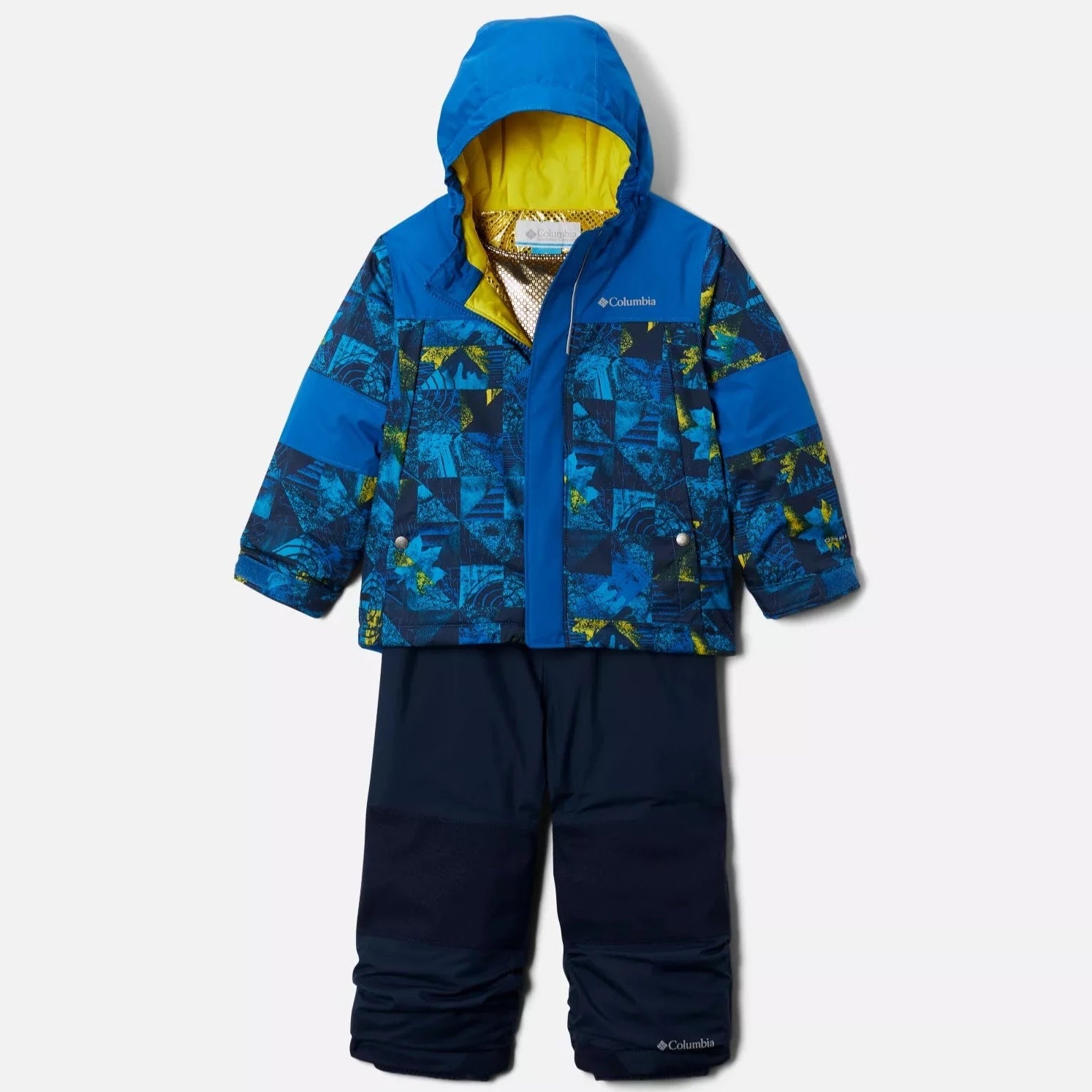 Columbia Bright Indigo Kaleidoscope Mighty Mogul Set - Waterproof Winter Jacket & Pants for Men - Perfect for Skiing, Snowboarding & Outdoor Adventures