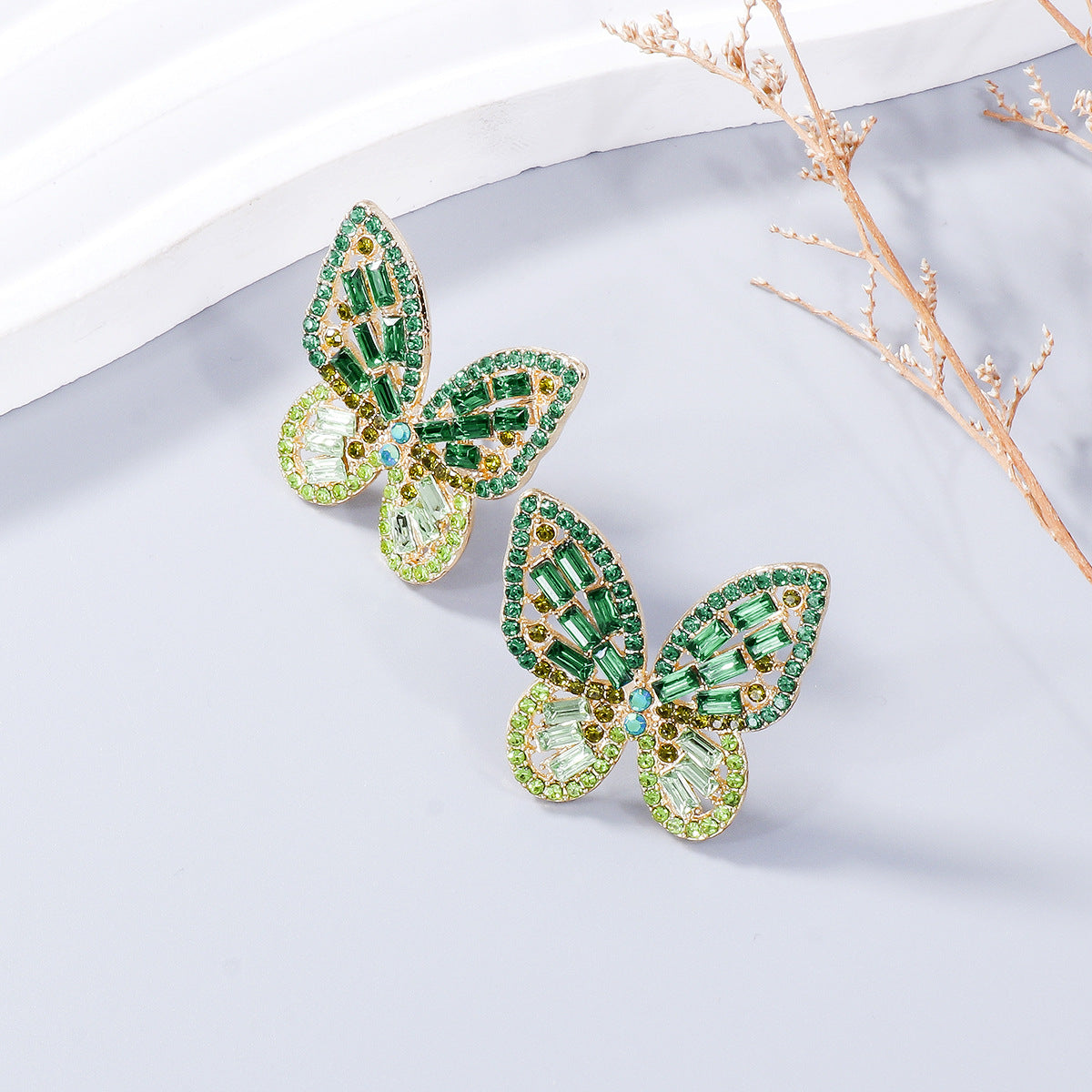 Stylish Alloy Inlaid Rhinestone Butterfly Earrings for Women | Elegant Dangle Drop Ear Jewelry | Perfect for Parties, Weddings & Date Nights