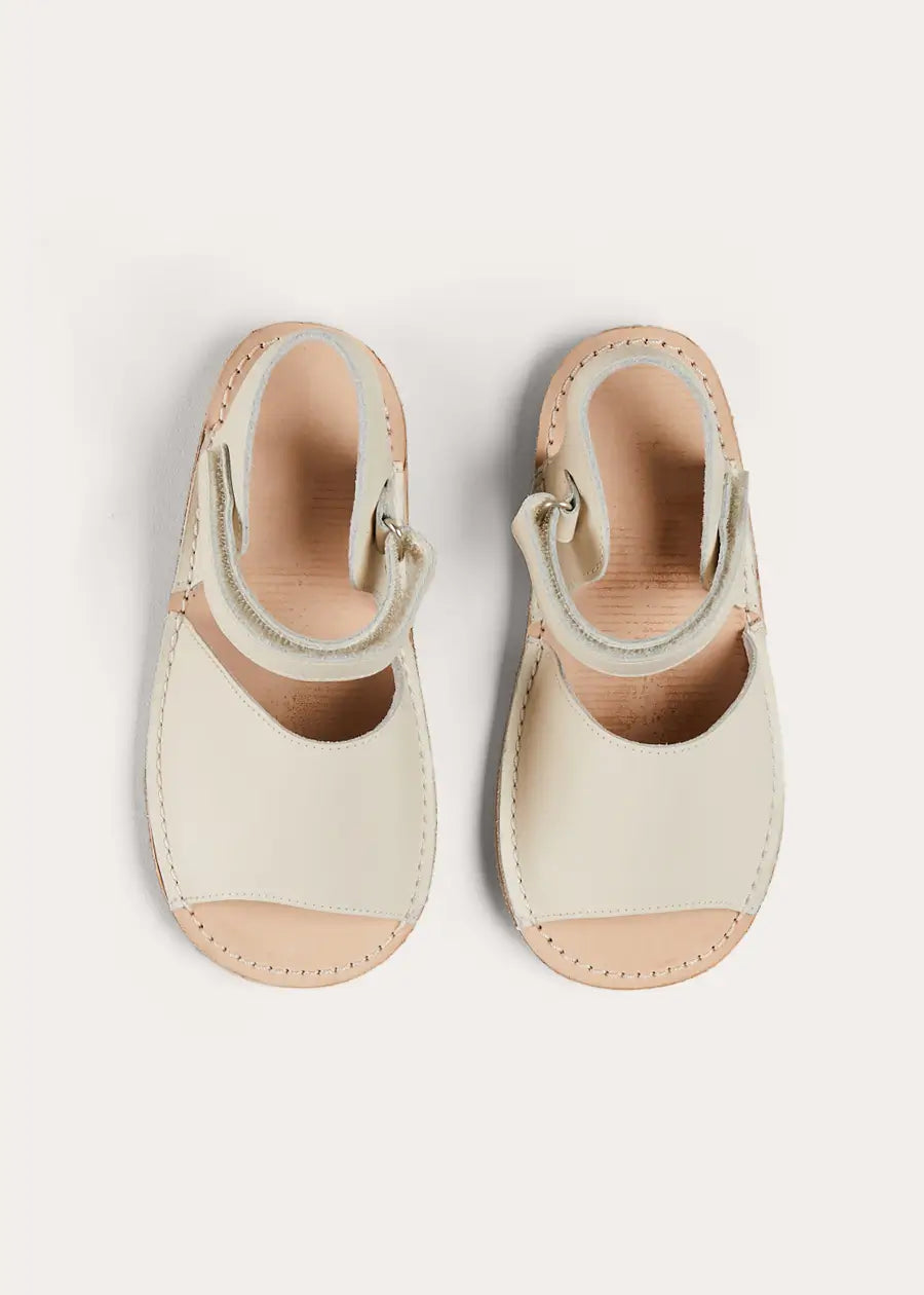 Ivory Open Toe Leather Sandals for Women - Size 17-30EU | Comfortable Summer Casual Shoes for Beach, Vacation & Daily Wear