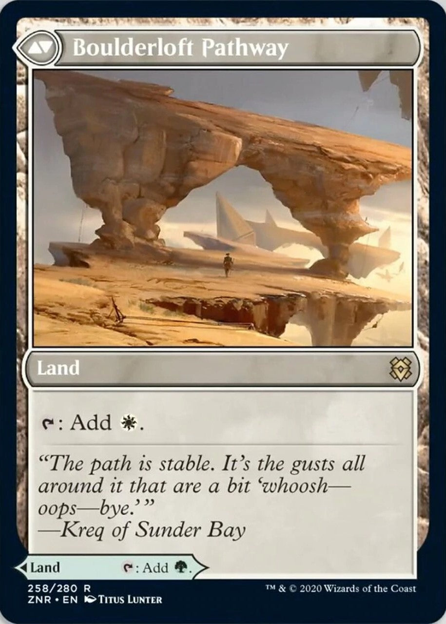 Branchloft Pathway & Boulderloft Pathway - Full Art Land Cards from Zendikar Rising MTG Set | Perfect for Commander, Modern & Standard Deck Building