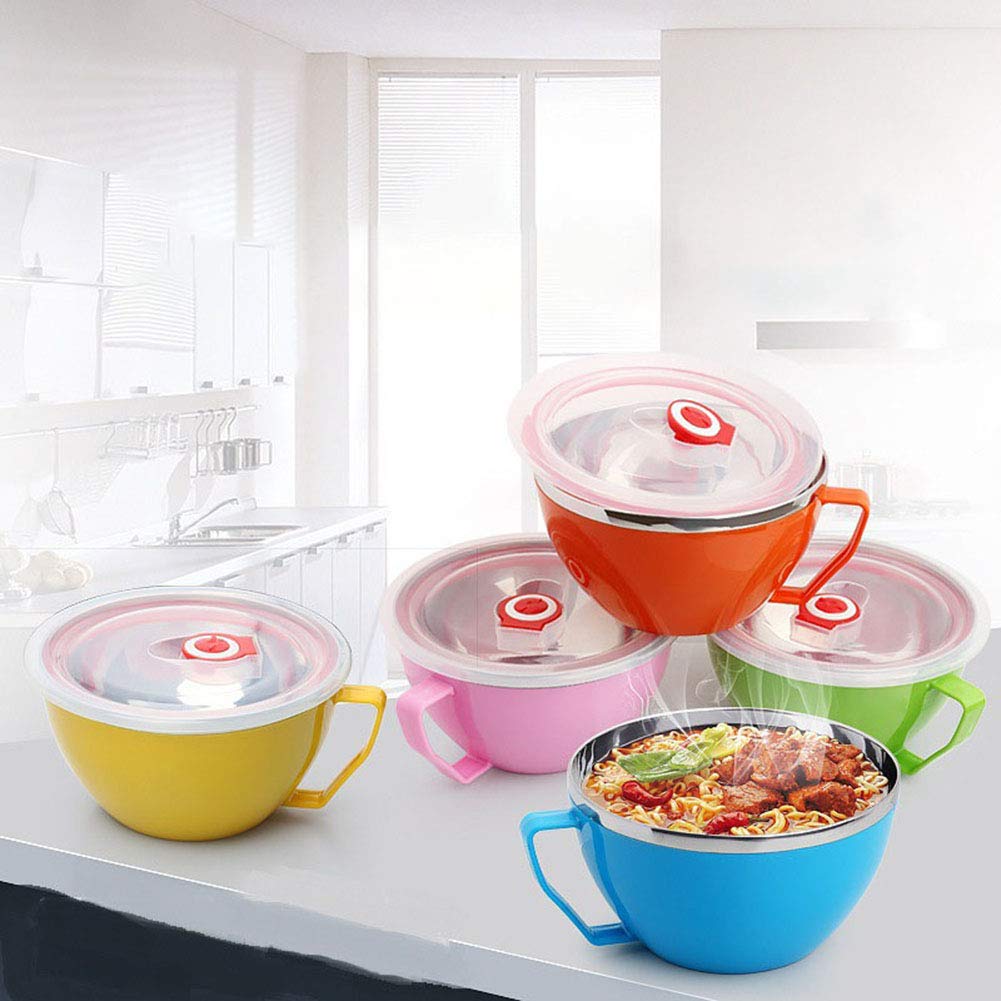 Premium Stainless Steel Insulated Soup Bowl with Lid - Double Wall Vacuum Insulation Keeps Food Hot/Cold for Hours - Durable Household Tableware for Soup, Cereal, Noodles - Perfect for Camping, Office Lunch & Outdoor Picnics