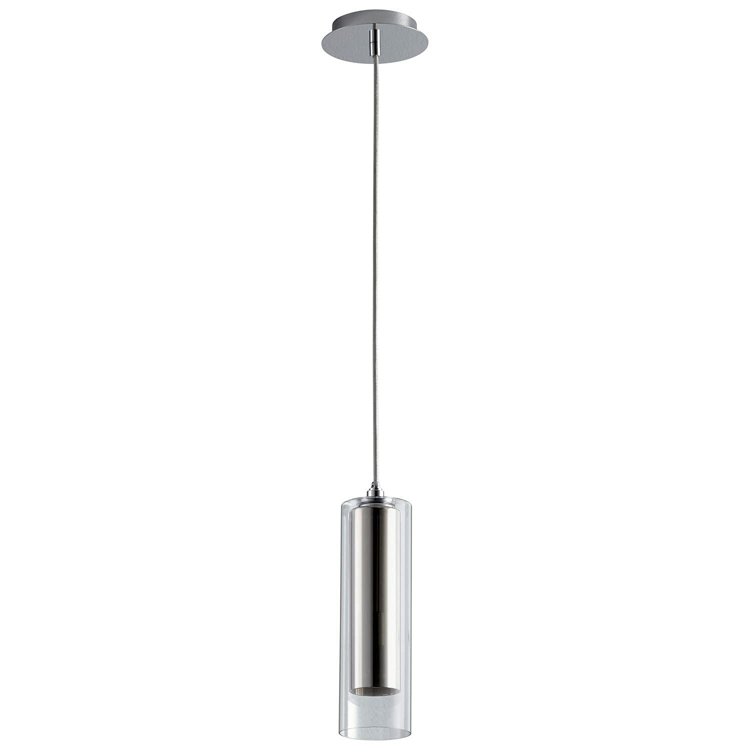 Gratis Collection Clear Glass Pendant Light with Mirror - 120V, Perfect for Kitchen Island, Dining Room, or Entryway Lighting