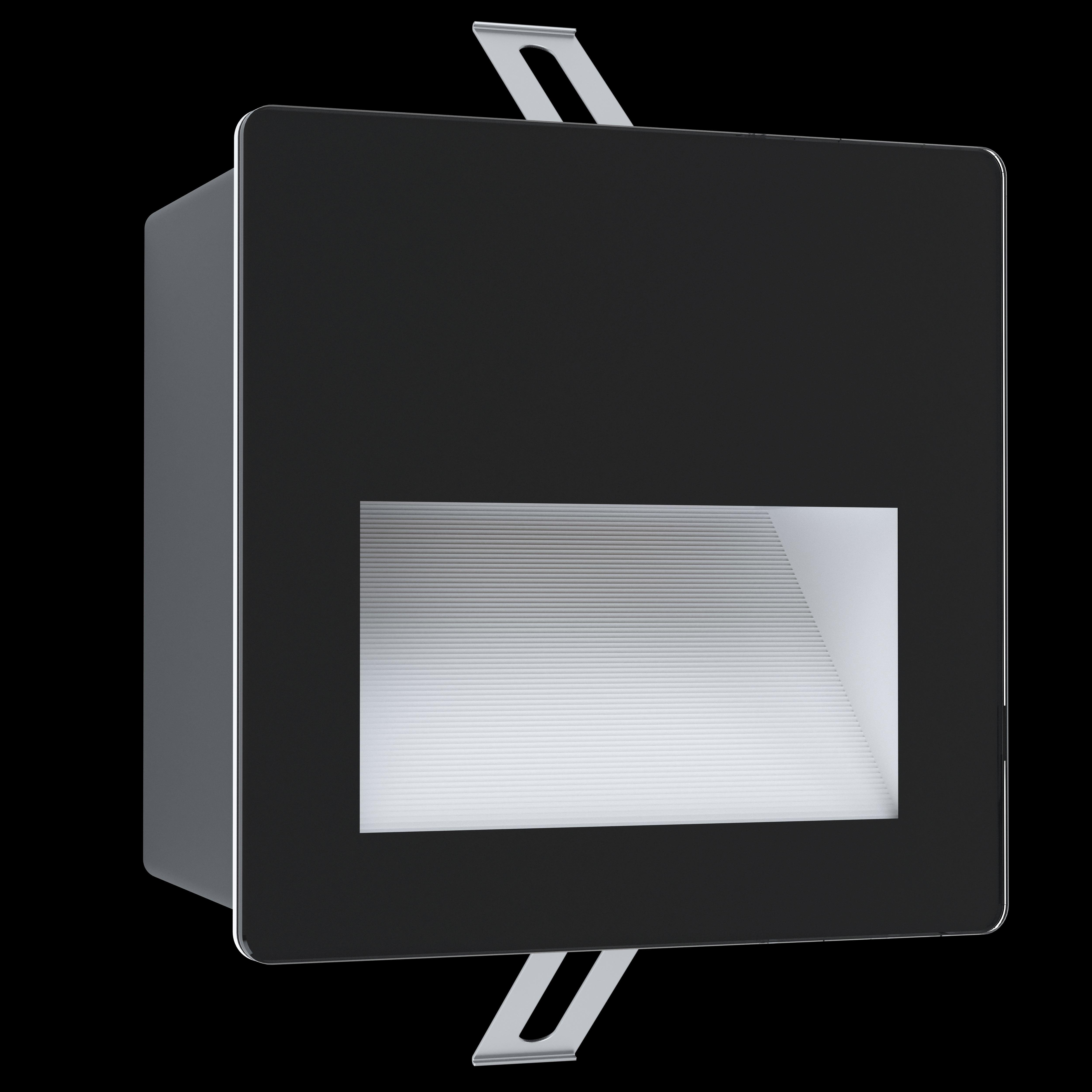 Eglo Aracena Black Square IP65 Waterproof Outdoor Recessed Wall Light - Perfect for Patio, Garden, and Exterior Home Lighting