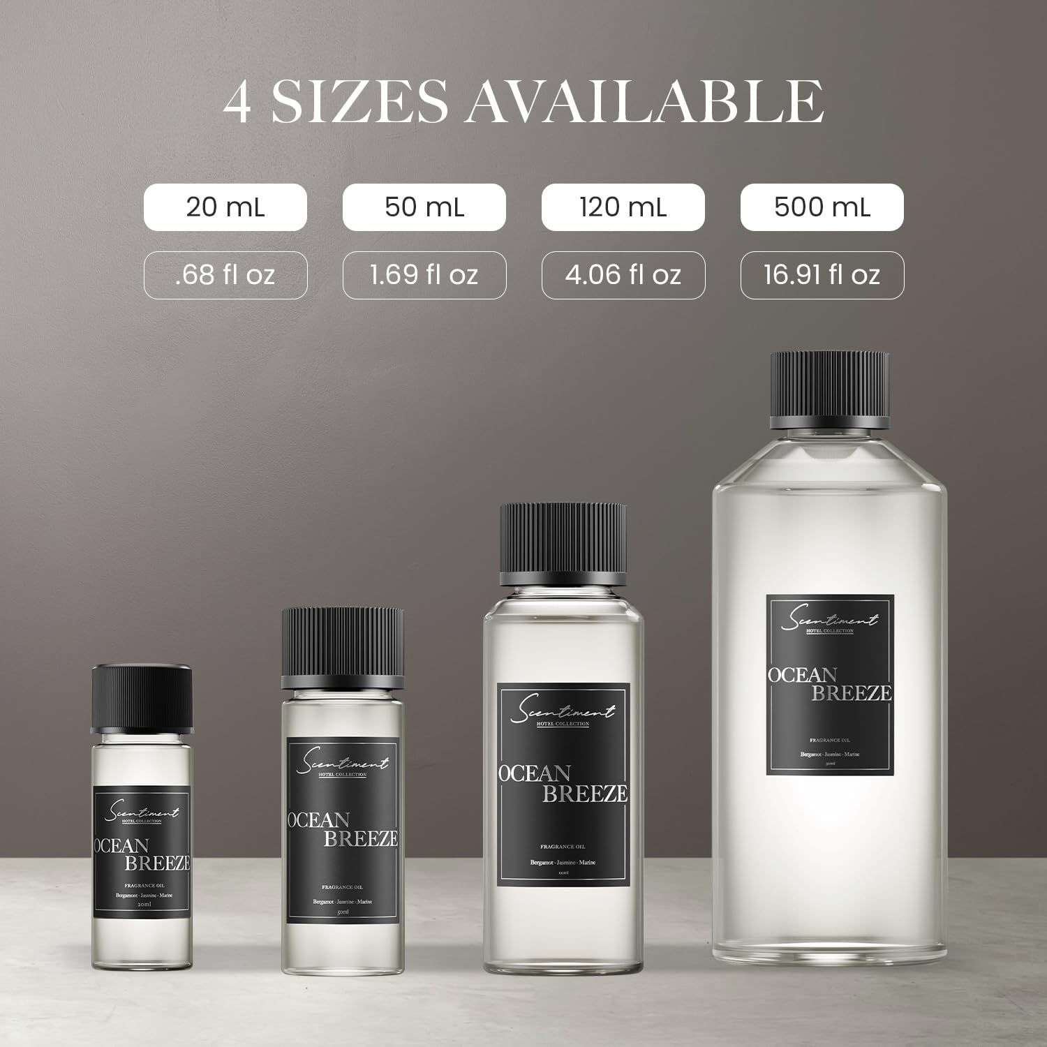 Ocean Breeze Hotel Diffuser Oil - 500ml Luxury Aromatherapy Essential Oil with Bergamot, Lemon, Jasmine, Marine & Amber Notes | Inspired by 5-Star Hotels | Perfect for Home, Spa, Office & Yoga Studio Relaxation