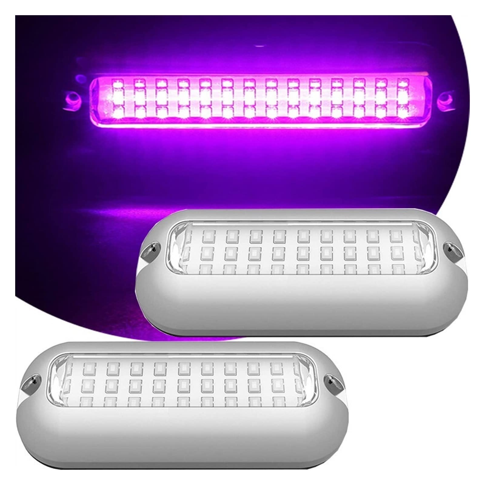 TOMYEUS 27 LED Underwater Boat Lights - IP68 Waterproof Marine Transom Lights for Yacht, Pontoon & Pool - 3.5 Inch Stainless Steel Underwater Lighting (Red) - Perfect for Night Fishing, Party Decoration & Dock Illumination