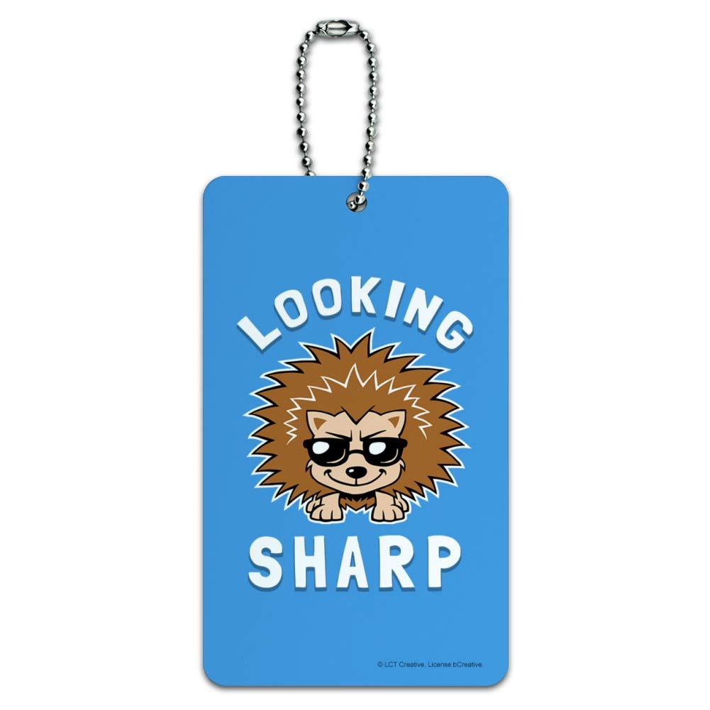 Funny Porcupine Luggage Tag - Looking Sharp Humor Suitcase ID Card for Carry-On Bags | Perfect for Travel, Vacation & Gift Giving