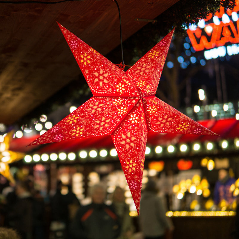24 Pack Paper Star Lanterns - 5 Unique Designs Mystery Assortment for Party Decorations, Wedding Centerpieces & Home Festival Lighting