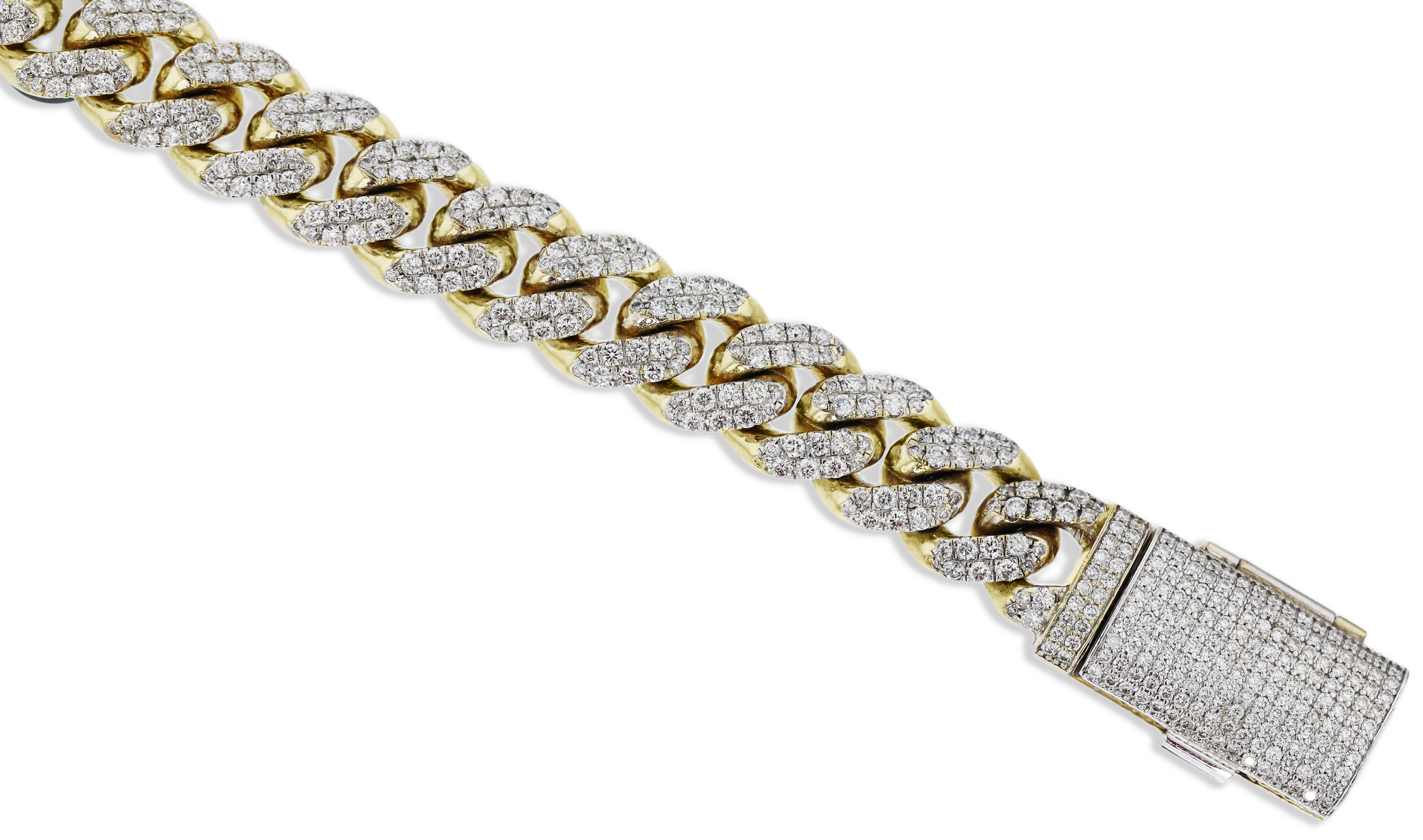 14K Yellow Gold 9.00CTW Diamond Cuban Link Bracelet for Men - Luxury Hip Hop Jewelry Gift for Birthday, Anniversary & Special Occasions