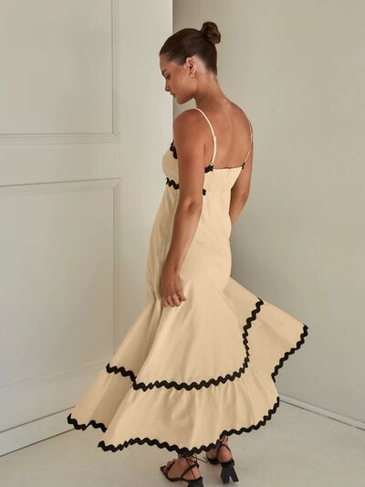Elegant Spaghetti Strap Maxi Dress for Women - Flowy Summer Beach Dress with Slit, Boho Chic Long Dress for Vacation, Party & Evening Wear