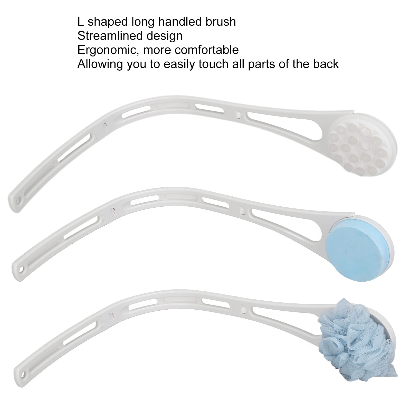 3-in-1 Back Bath Brush with Long Handle - Exfoliating & Cleansing Shower Brush for Adults & Kids - Perfect for Hard-to-Reach Areas & Spa-Like Experience at Home