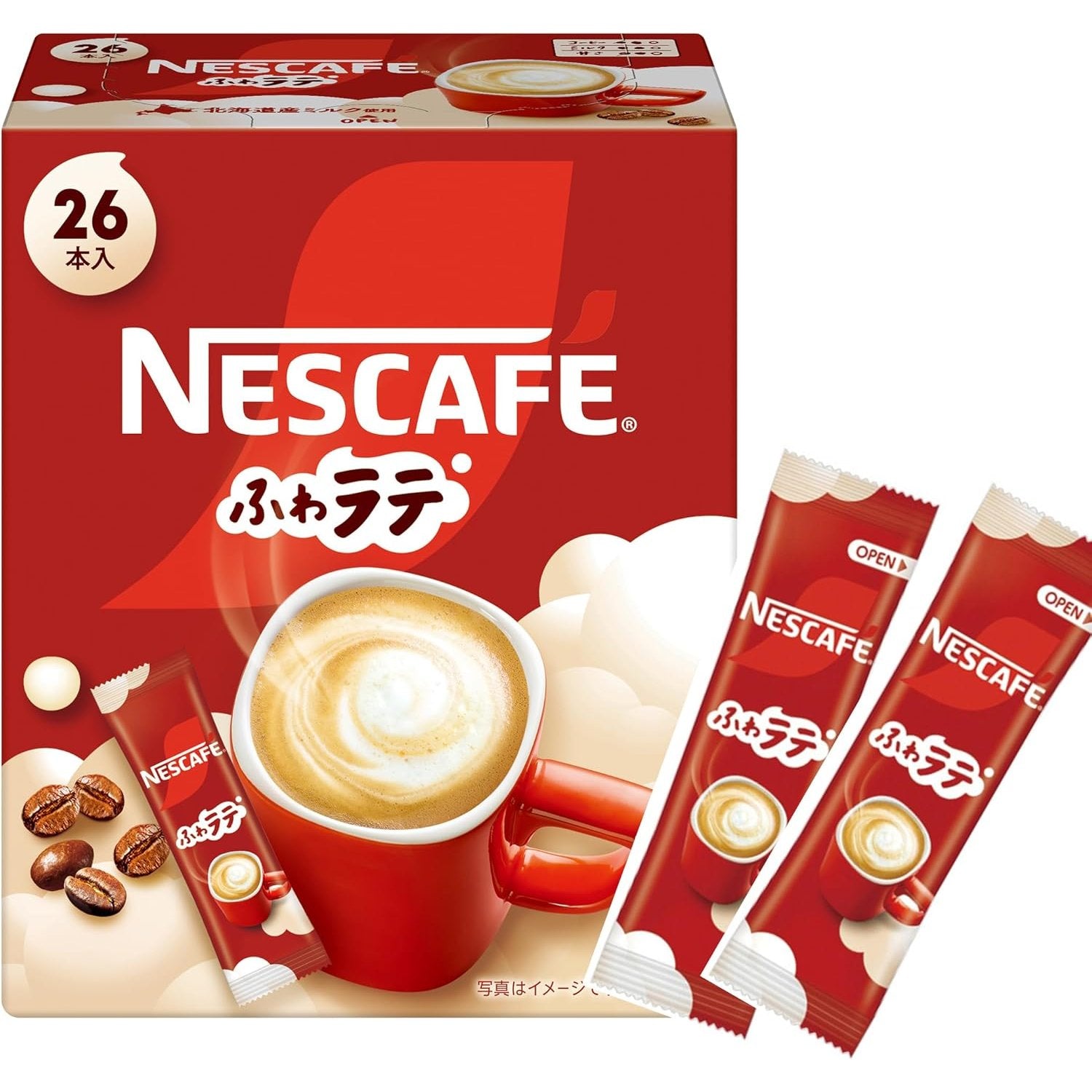 Nescafe Foamy Latte Instant Coffee Packets - Creamy Cafe Latte (26 Count) - Perfect for Office, Travel & Home Brewing