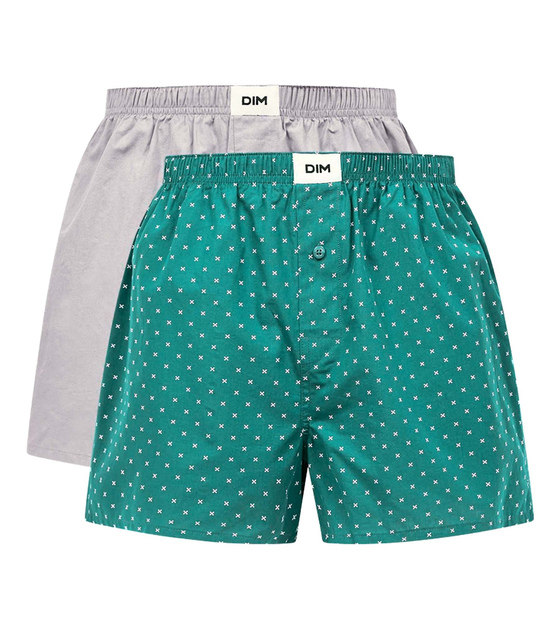2 Pack Men's Organic Cotton Boxer Briefs - Geo Dim Good Pattern - Soft & Breathable Underwear for Daily Wear, Workout & Sleep