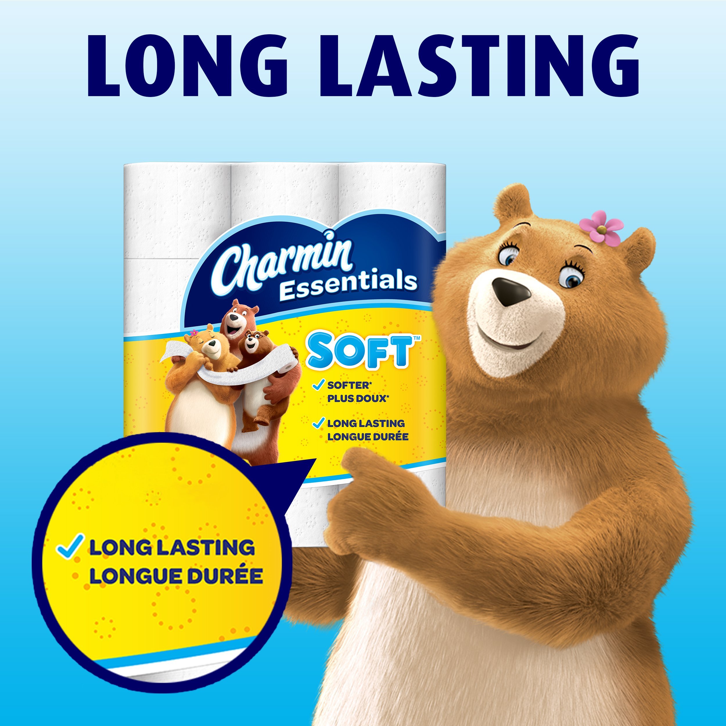Charmin Essentials Soft Toilet Paper - 12 Double Rolls (24 Regular Rolls) for Bathroom, Home & Office Use
