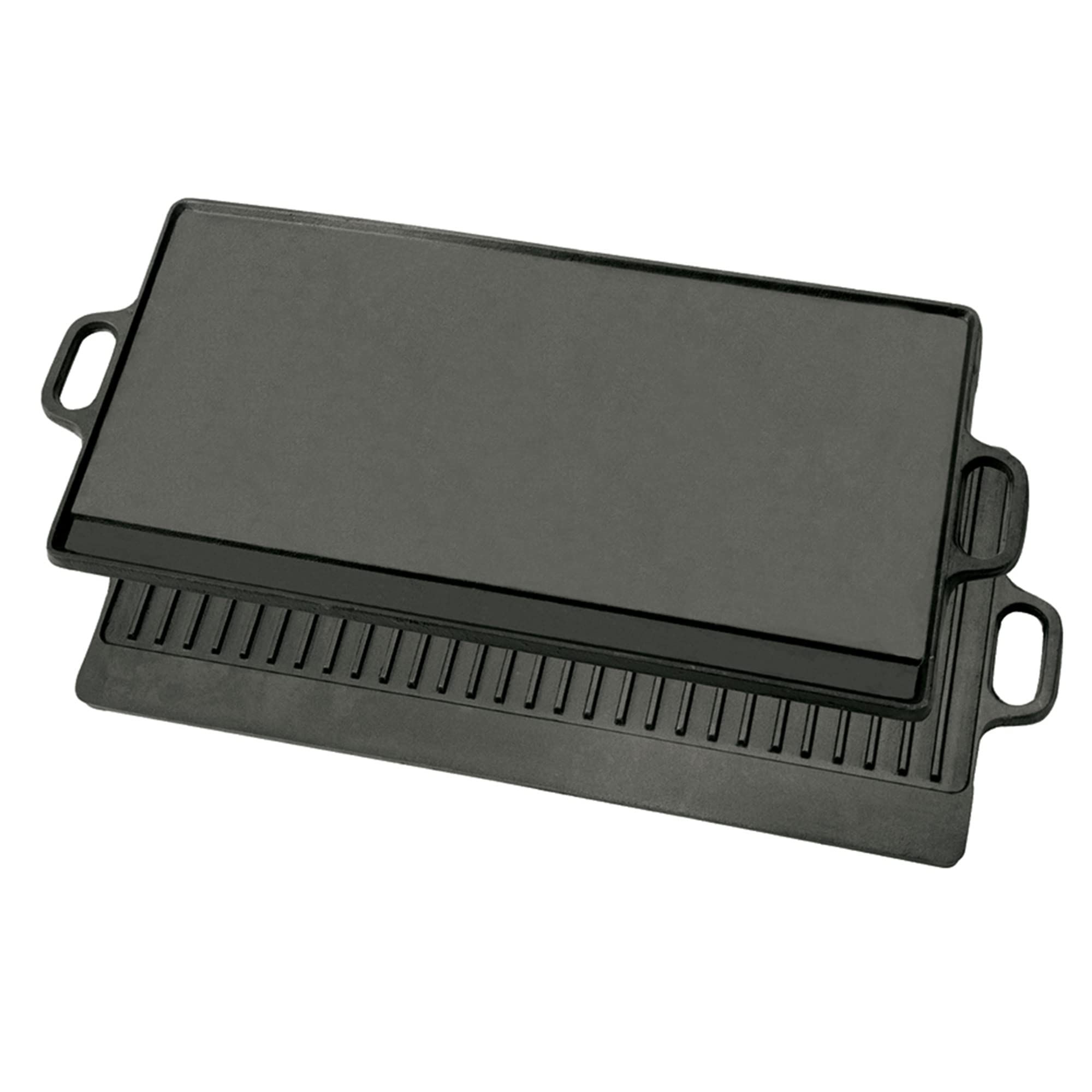 Bayou Classic 7428 28-inch Cast Iron Reversible Griddle - Flat & Ribbed Sides for Burgers, Steaks, Chicken | Perfect for Outdoor Cooking, Camping, Backyard BBQs & Large Batch Breakfasts