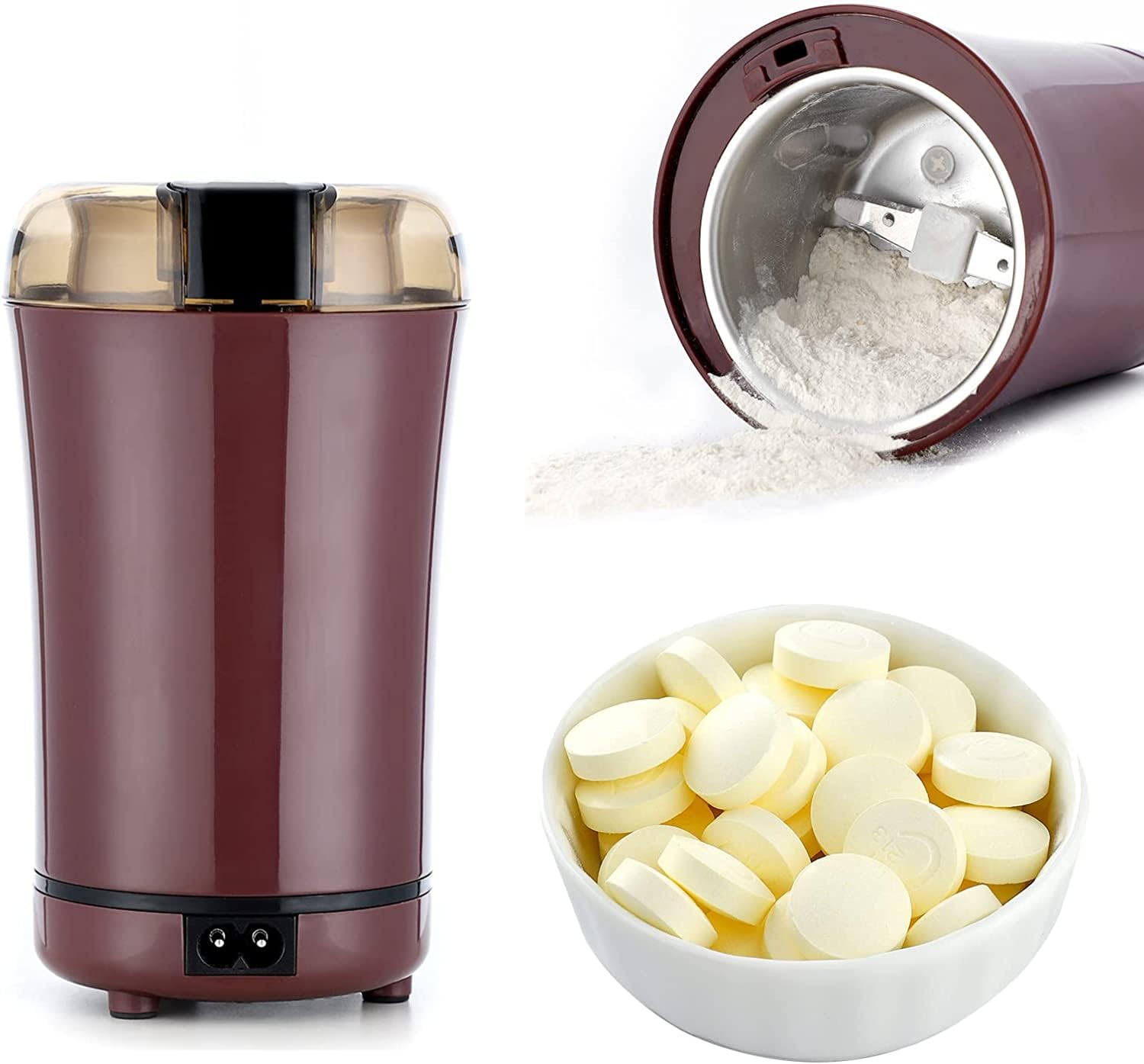 Multifunctional Electric Pill Crusher Grinder - Easily Crush Medicine & Vitamin Tablets into Fine Powder for Elderly, Kids & Pets - Perfect for Daily Medication, Travel & Pet Care (Purple)