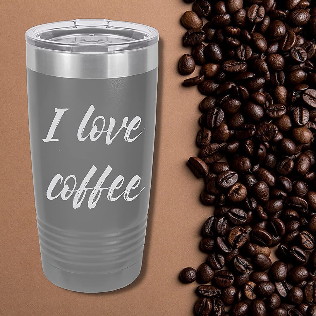 20oz Vacuum Insulated Tumbler - Personalized Gray Cup for Office & Travel