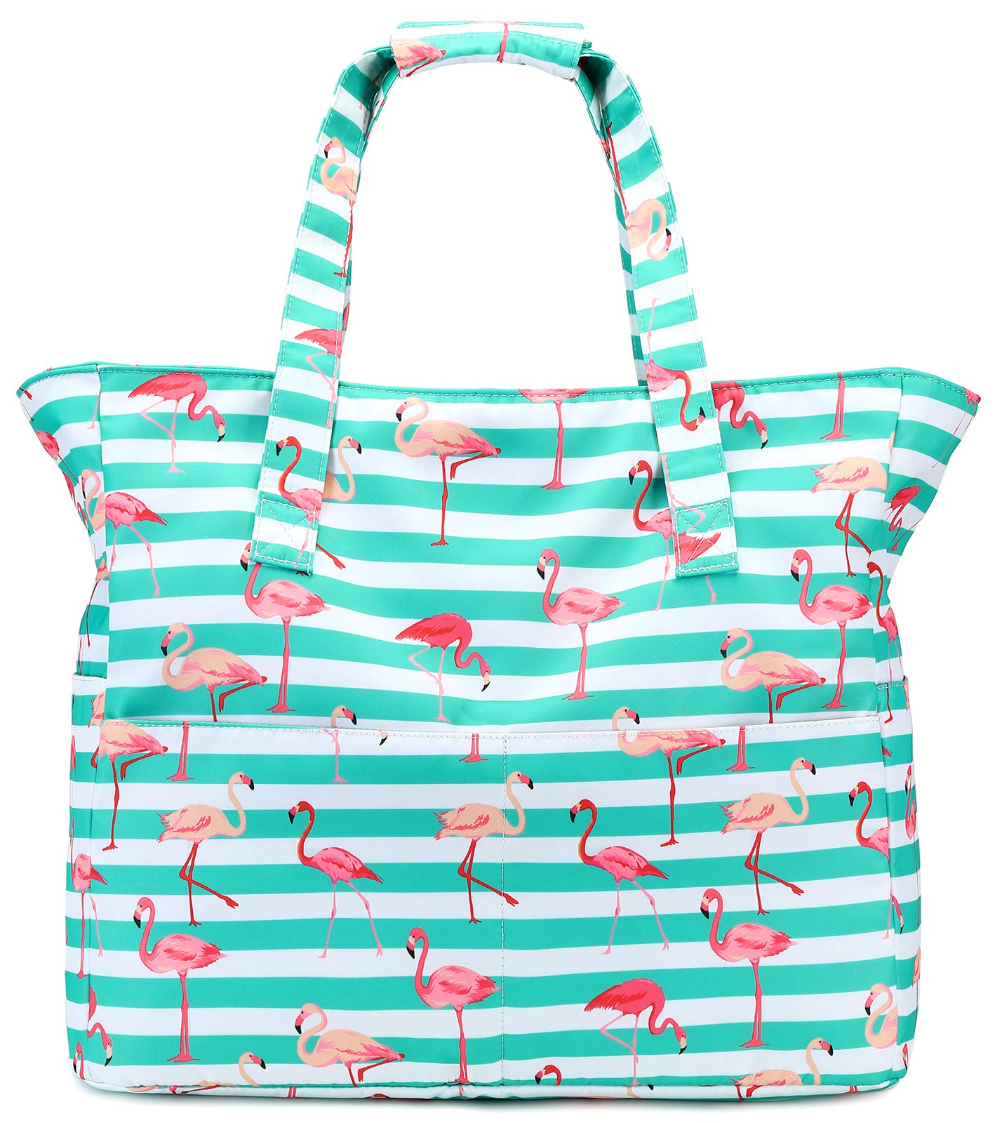 Waterproof Large Beach Tote Bag for Women - Sandproof Zippered Pool & Gym Bag with Wet Pocket - Perfect for Swimming, Travel, Shopping & Grocery Trips