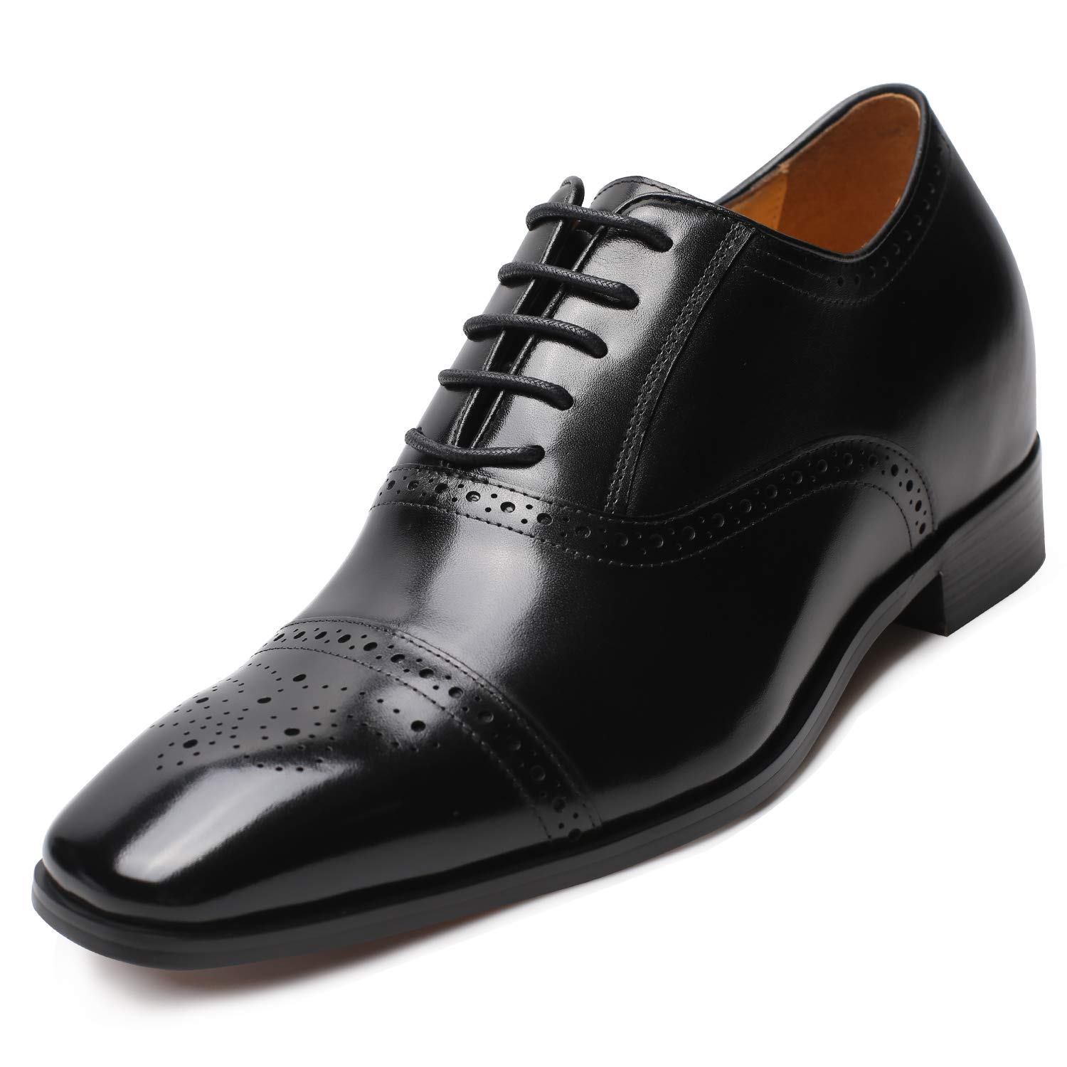 CHAMARIPA Men's Elevator Shoes with Built-in Height Insoles - Breathable Leather Dress Shoes for Men | Anti-Slip & Arch Support | Custom Fit for Comfort | Perfect for Work, Dating & Formal Occasions