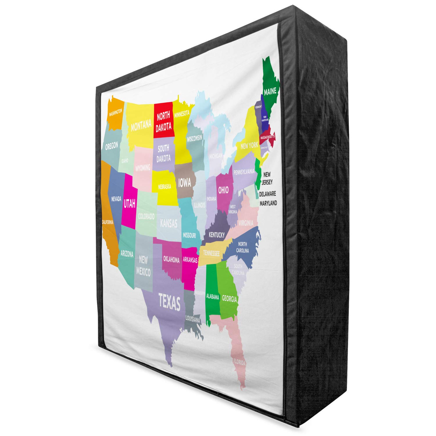 Ambesonne USA Map Fabric Wardrobe - Portable Clothing Organizer with Shelves, 59