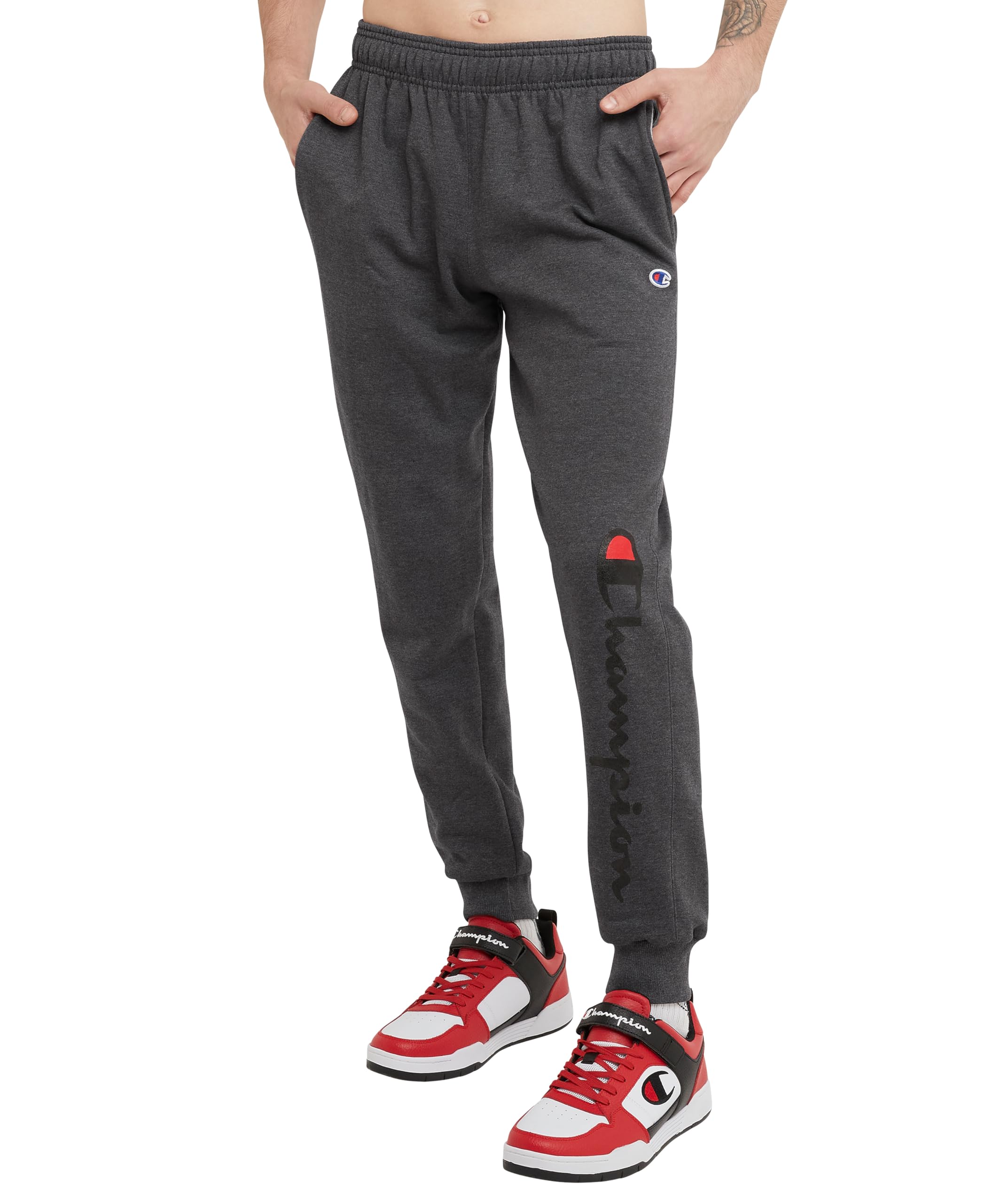 Champion Men's Powerblend Fleece Jogger Sweatpants - Comfortable Athletic Pants for Workout & Lounge (Regular & Big & Tall Sizes) - Perfect for Gym, Running, Yoga and Casual Wear