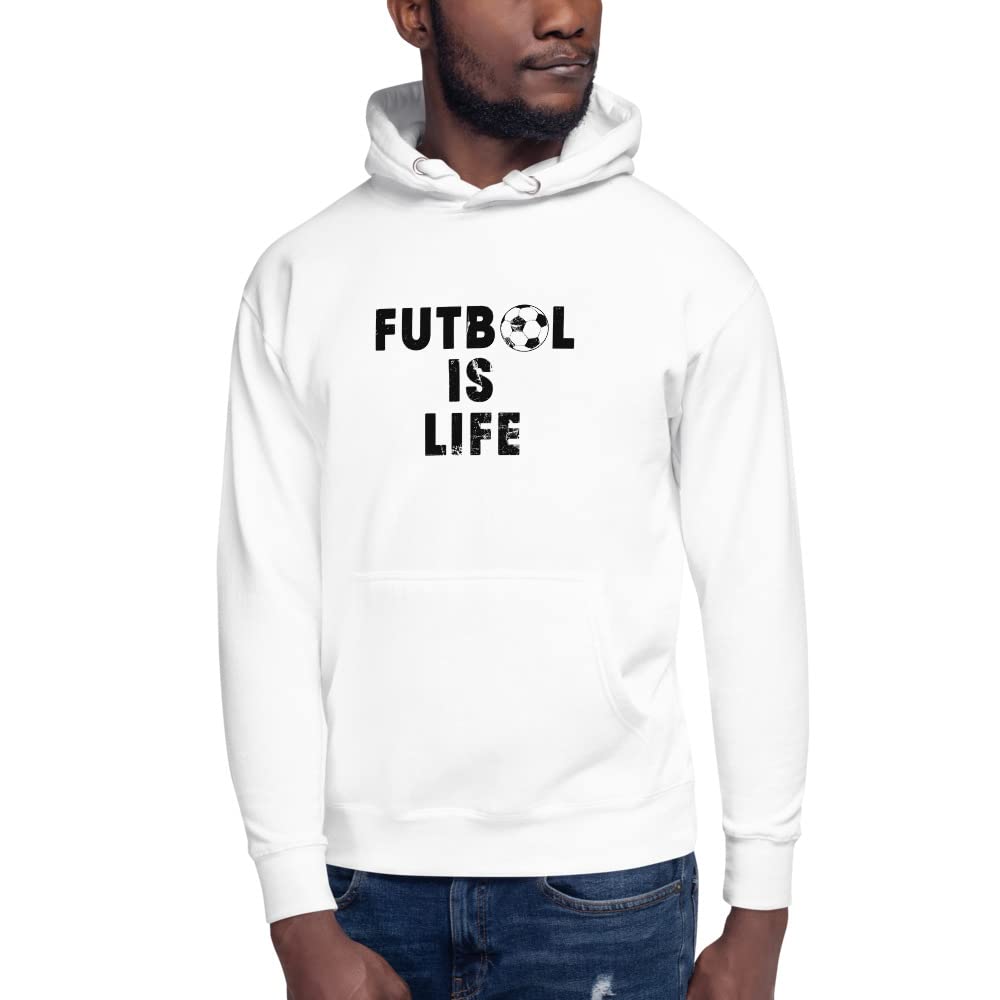 Funny 'Futbol Is Life' Quote Soccer Hoodie for Men & Women - Perfect Gift for Football Fans, Game Day & Casual Wear