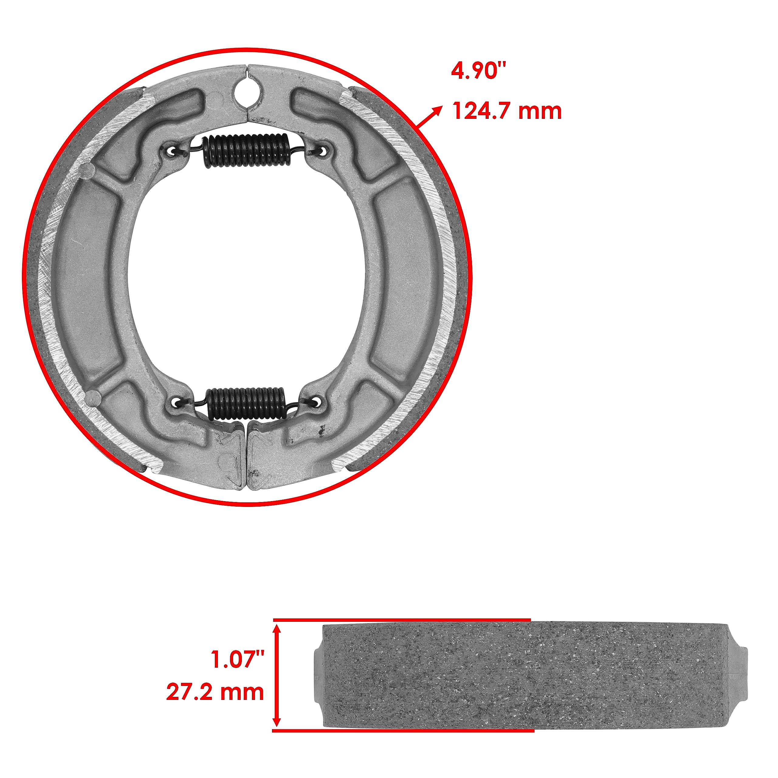 Caltric Rear Brake Shoes for Yamaha RT180 RT-180 RT 180 (1990-1992) - High-Performance Motorcycle Brake Pads - Perfect for Street Bikes & Daily Commuting