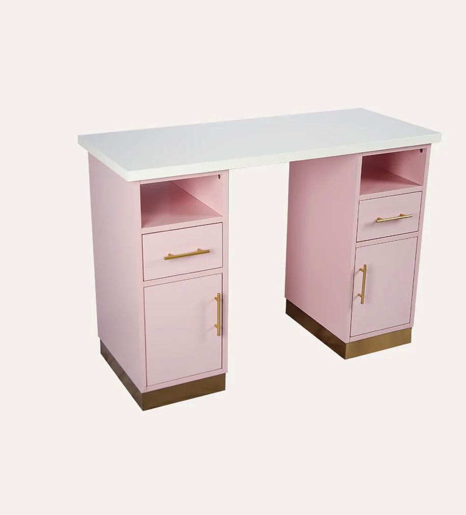 Professional Caroline Manicure Table for Nail Salon & Home Spa - Portable Nail Technician Desk with Storage & Adjustable Height - Perfect for Manicures, Pedicures & Nail Art