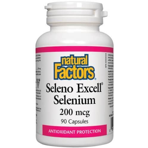 Natural Factors Seleno Excell Selenium 200mcg - 90 Capsules | High Potency Antioxidant Supplement for Immune Support & Thyroid Health | Perfect for Daily Wellness & Detox