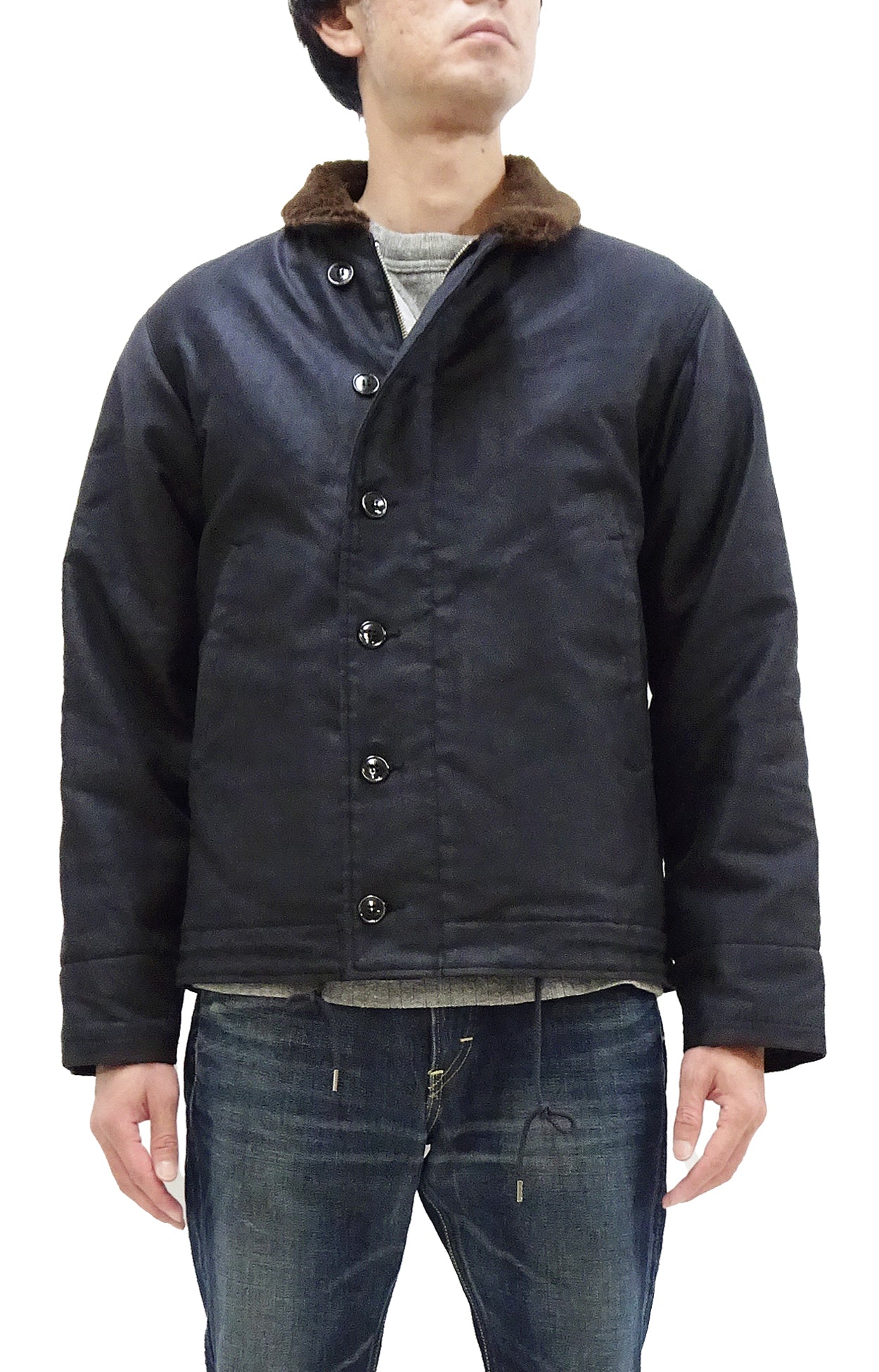 Buzz Rickson Men's US Navy N-1 Deck Jacket Reproduction - Vintage Military Style Navy Blue Jacket BR15340 | Perfect for Cold Weather, Outdoor Activities & Military Enthusiasts