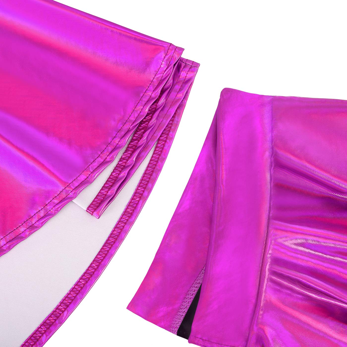 HDE Girls Metallic Skater Skort - Shiny Holographic Dance Skirt for Cheerleading, Gymnastics & Scooter Riding | Athletic Wear for Kids & Teens