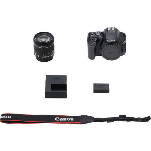 Canon EOS Rebel SL1/250D (SL3) DSLR Camera with 18-55mm Lens & Accessory Bundle - Includes 2x 32GB Class 10 SD Cards - Perfect for Travel Photography, Vlogging, and Beginners