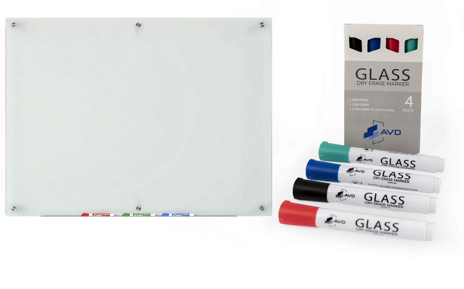 Frosted Glass Dry Erase Board Set - 35.5