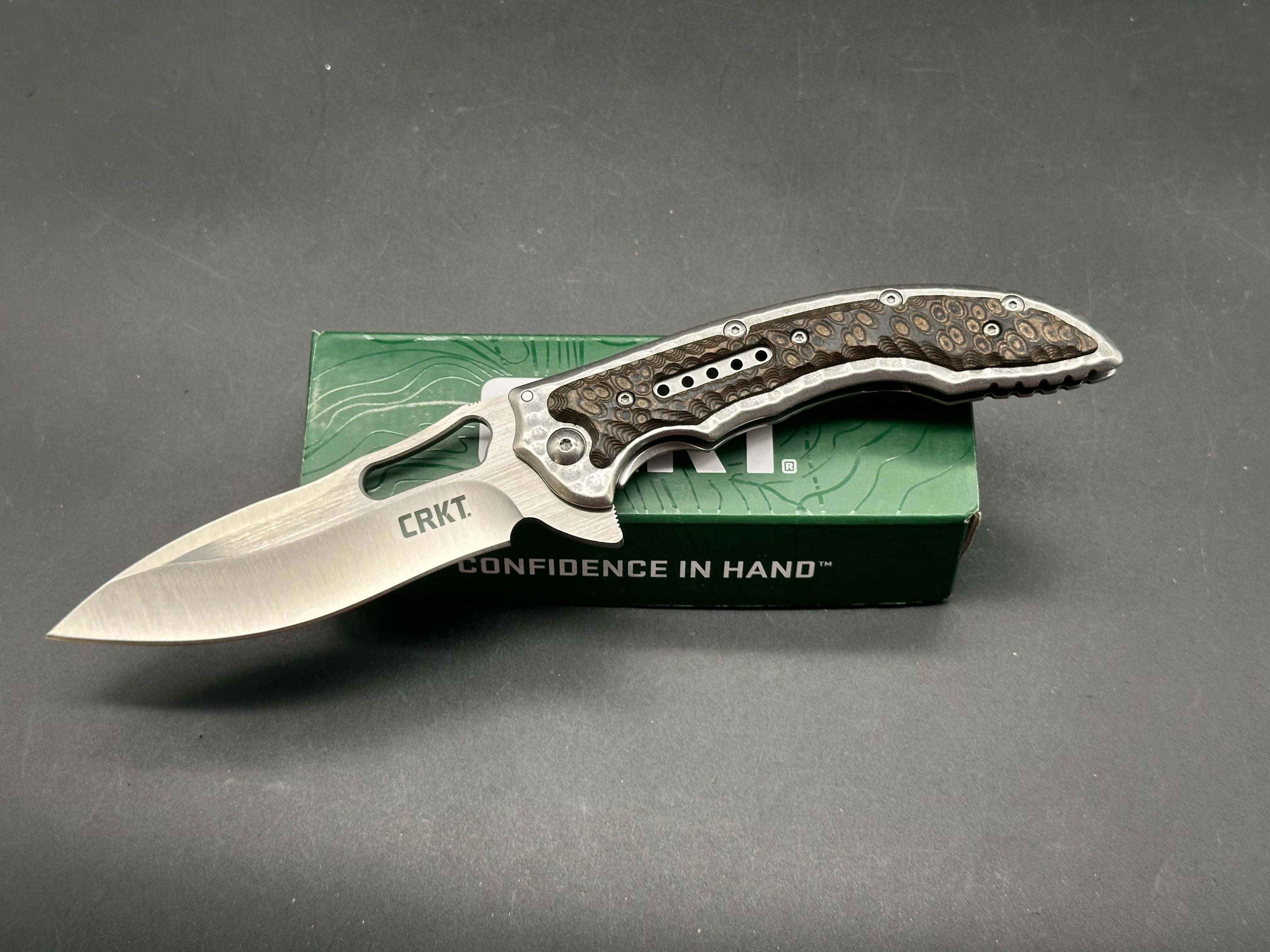CRKT Ikoma Fossil Frame Lock Knife - 3.96