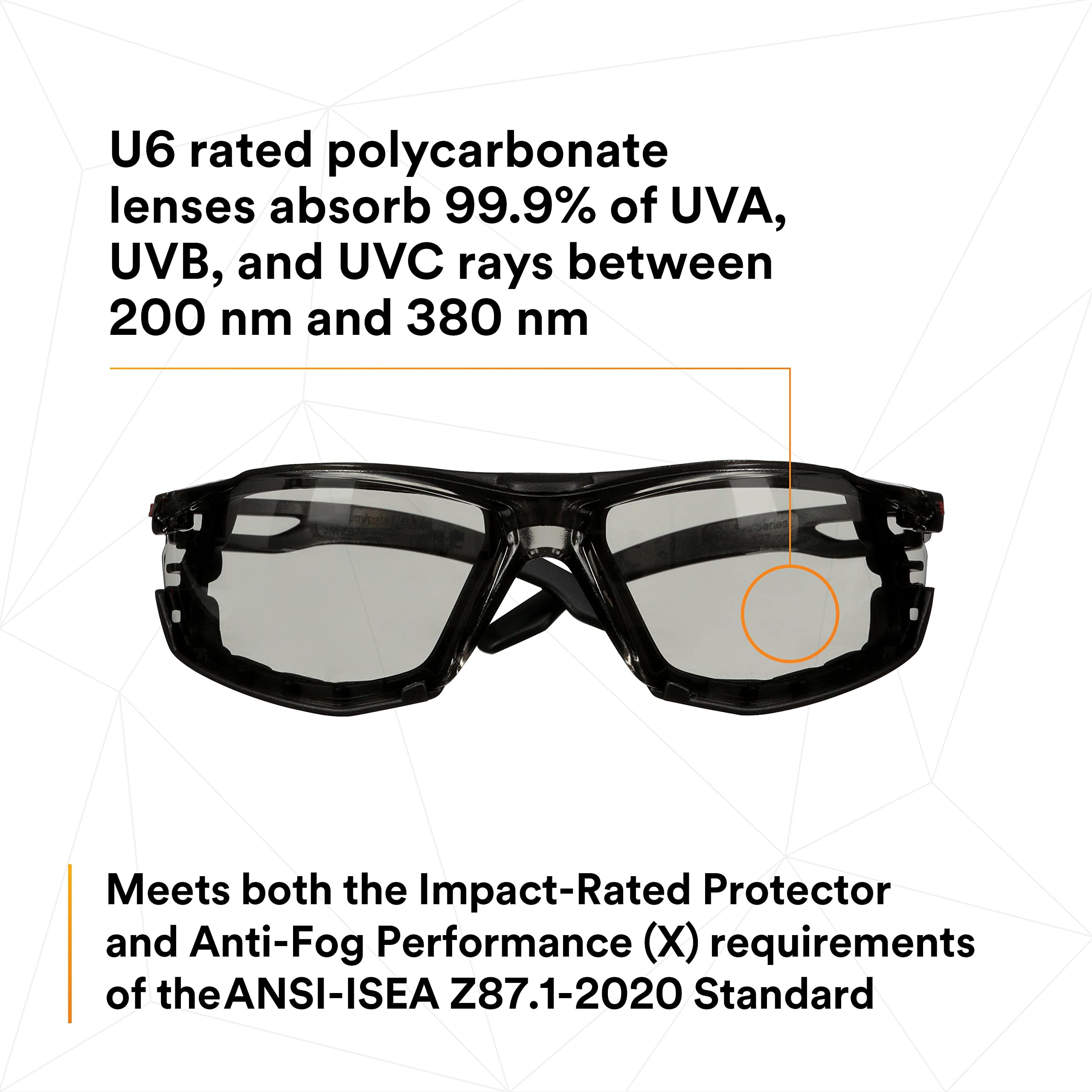 SecureFit 500 Series Safety Glasses - 20 Pack ANSI Z87.1 Certified Impact Resistant Eyewear with Anti-Fog Scotchgard Lens, Adjustable Ratchet Temples & Foam Gasket - Ideal for Construction, Woodworking, Lab Work & Outdoor Sports Protection