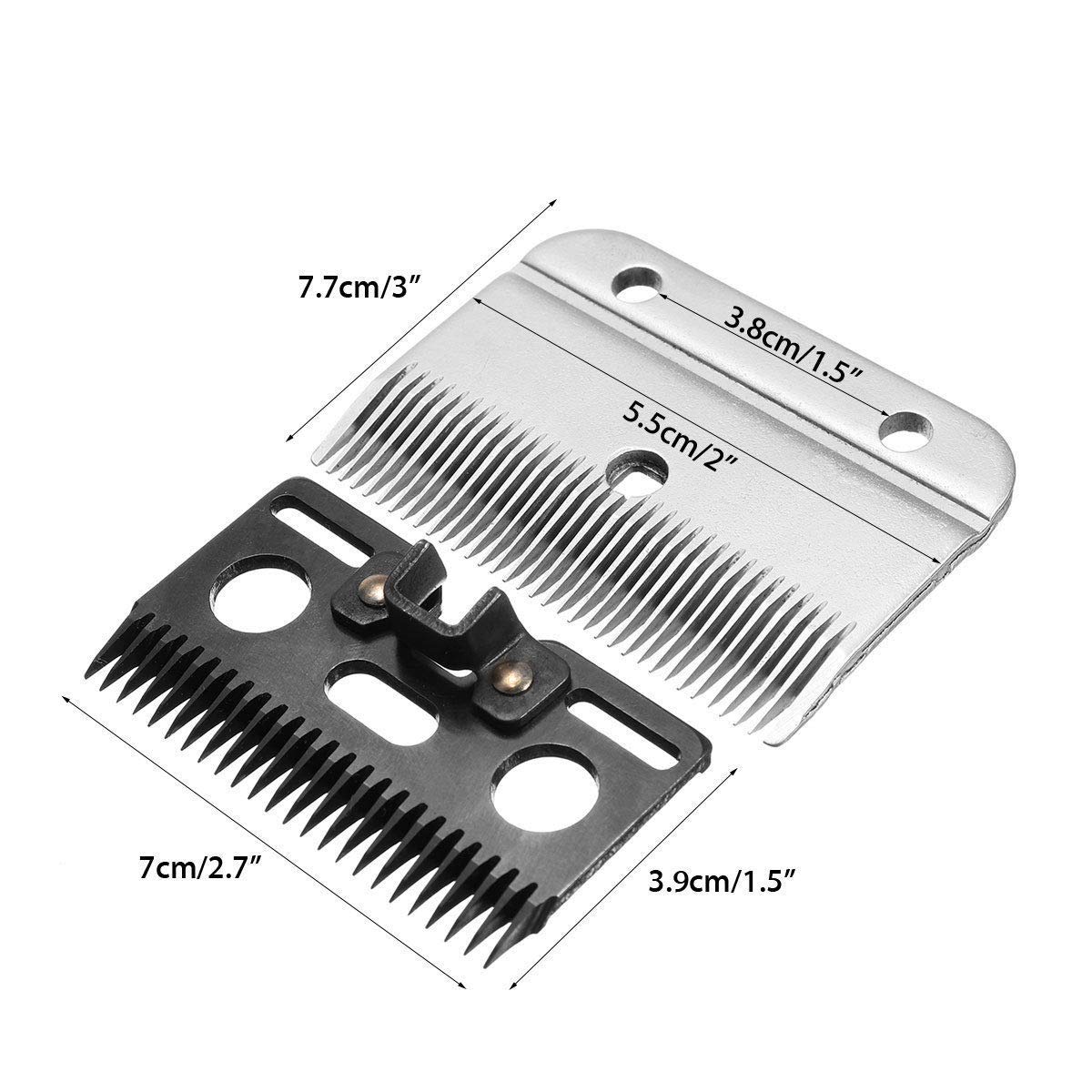Professional Horse Clippers Blades - 35 Teeth Stainless Steel Detachable Universal Blades for Horse Grooming (Top & Bottom) | Perfect for Show Prep, Daily Grooming & Veterinary Care