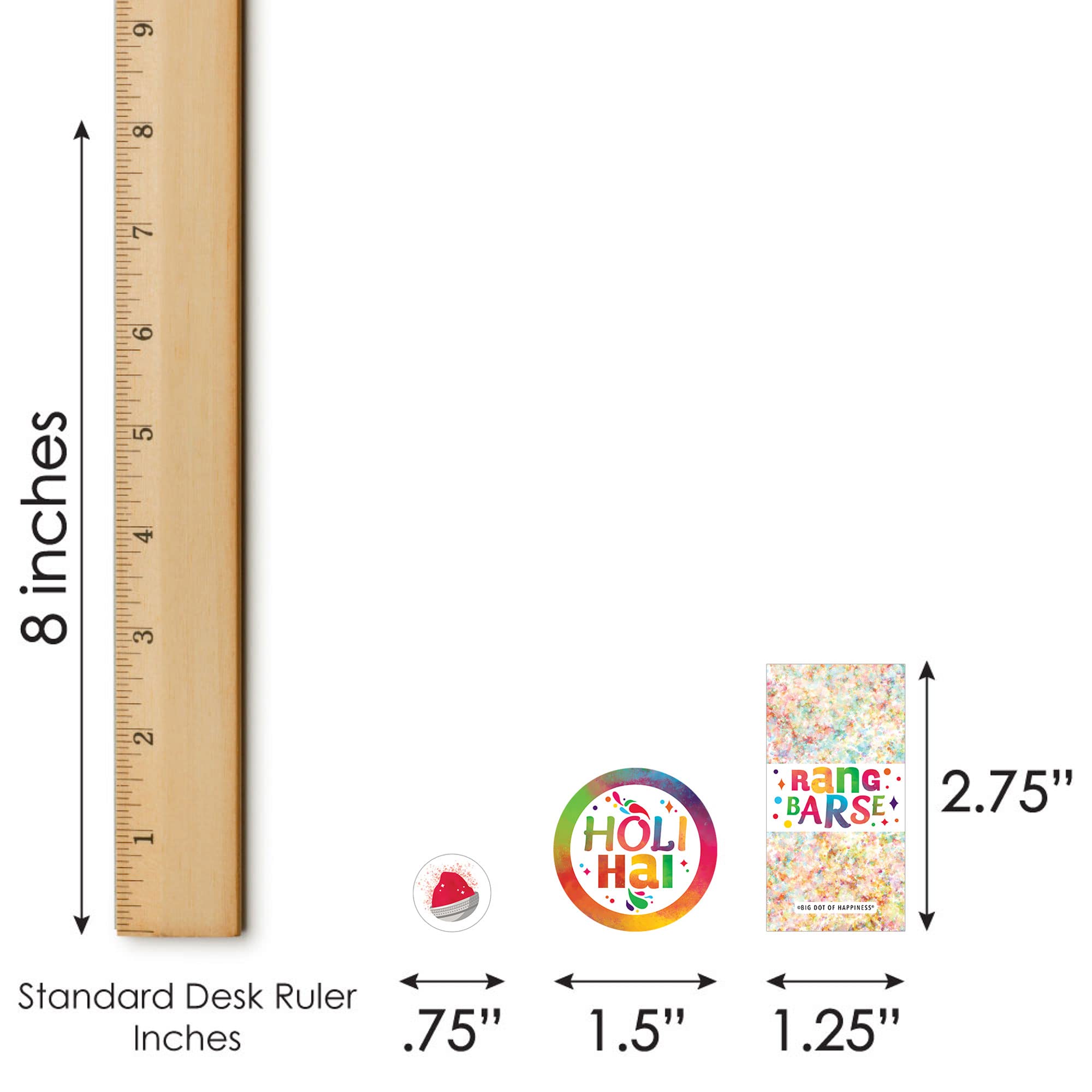 Big Dot of Happiness Holi Hai - 304-Piece Mini Candy Bar Wrappers, Round Stickers & Circle Stickers Kit for Festival of Colors Party Favors - Perfect for Indian Holi Celebrations, Birthday Parties & Cultural Events