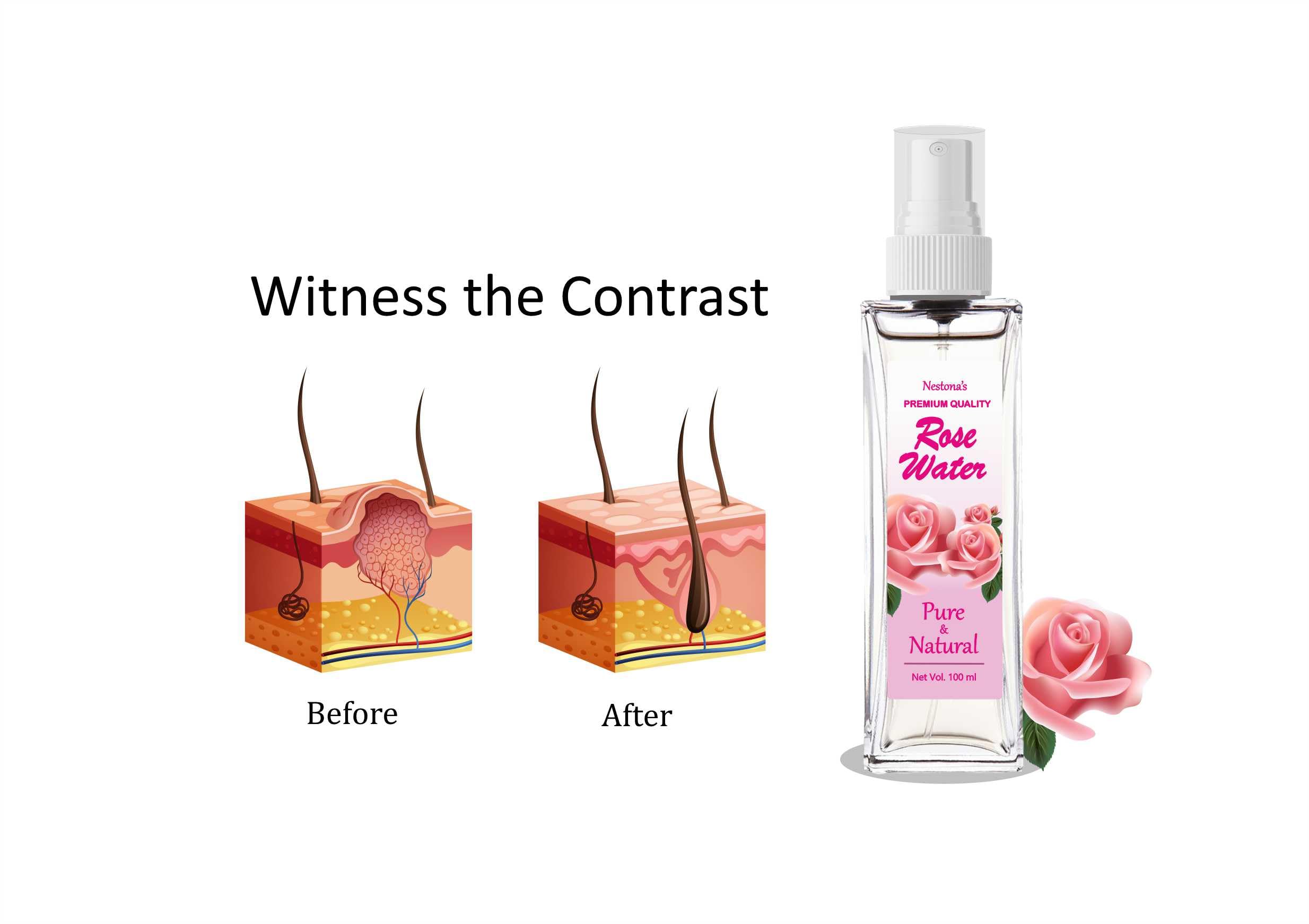 Nestona's Premium Rose Water Facial Mist Spray - 100ml Pure Natural Toner for Skin Care & Hydration | Chemical-Free Antioxidant Floral Water for Face, Aromatherapy & Home Beauty Remedies | Perfect for Daily Skincare Routine, Makeup Setting & Spa Relaxation