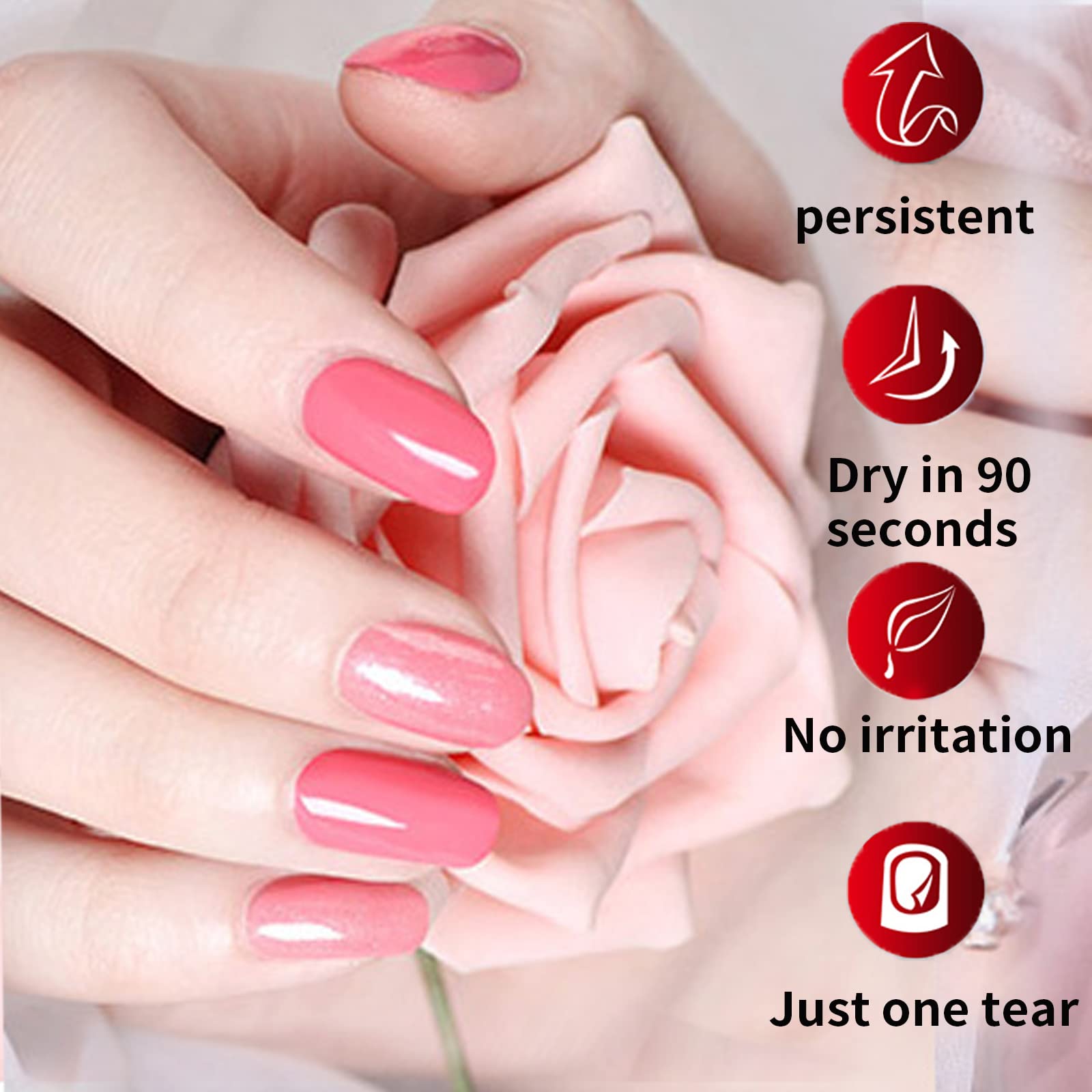 OUL'ISI Quick Dry Peel Off Nail Polish Set - 10 Organic Water-Based Colors for Women, Perfect for Home & Salon Use