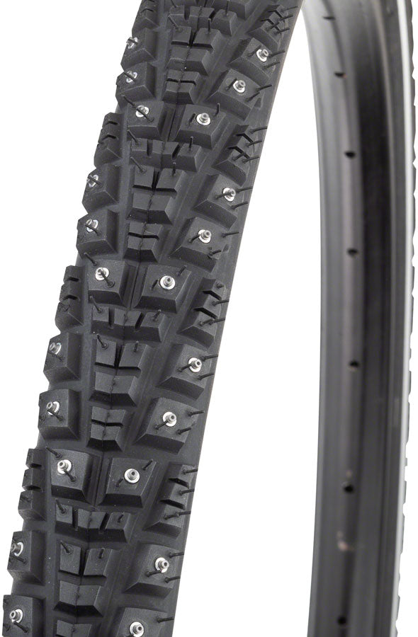 45NRTH Gravdal 700x38 Tubeless Folding Bike Tire - Black, 60 TPI with 252 Concave Carbide Studs | Winter Cycling, Snow Traction, Mountain Biking | Perfect for Ice Roads and Off-Road Adventures