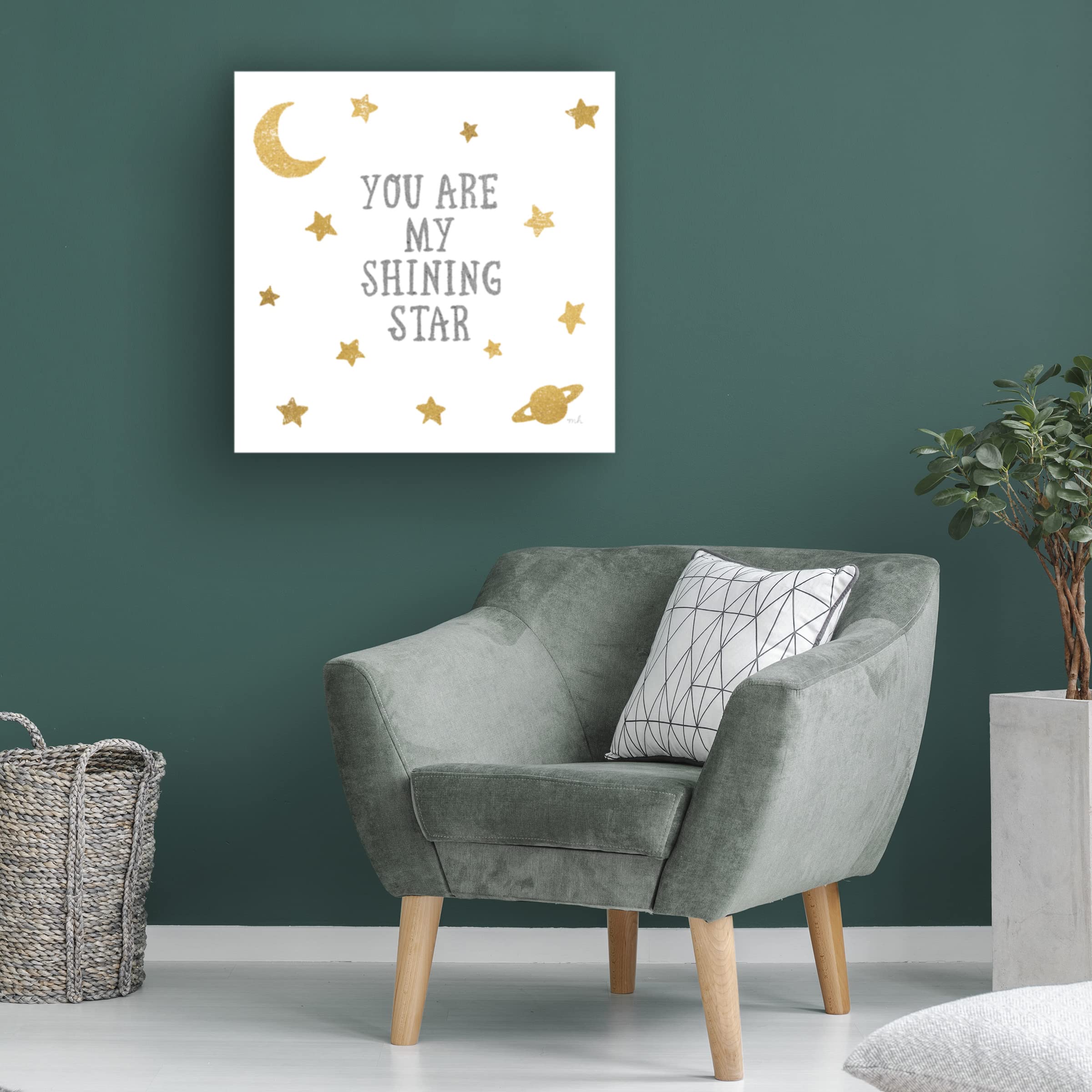 Trademark Fine Art 'Shining Star' Canvas Wall Art by Moira Hershey - Modern Home Decor for Living Room, Bedroom & Office