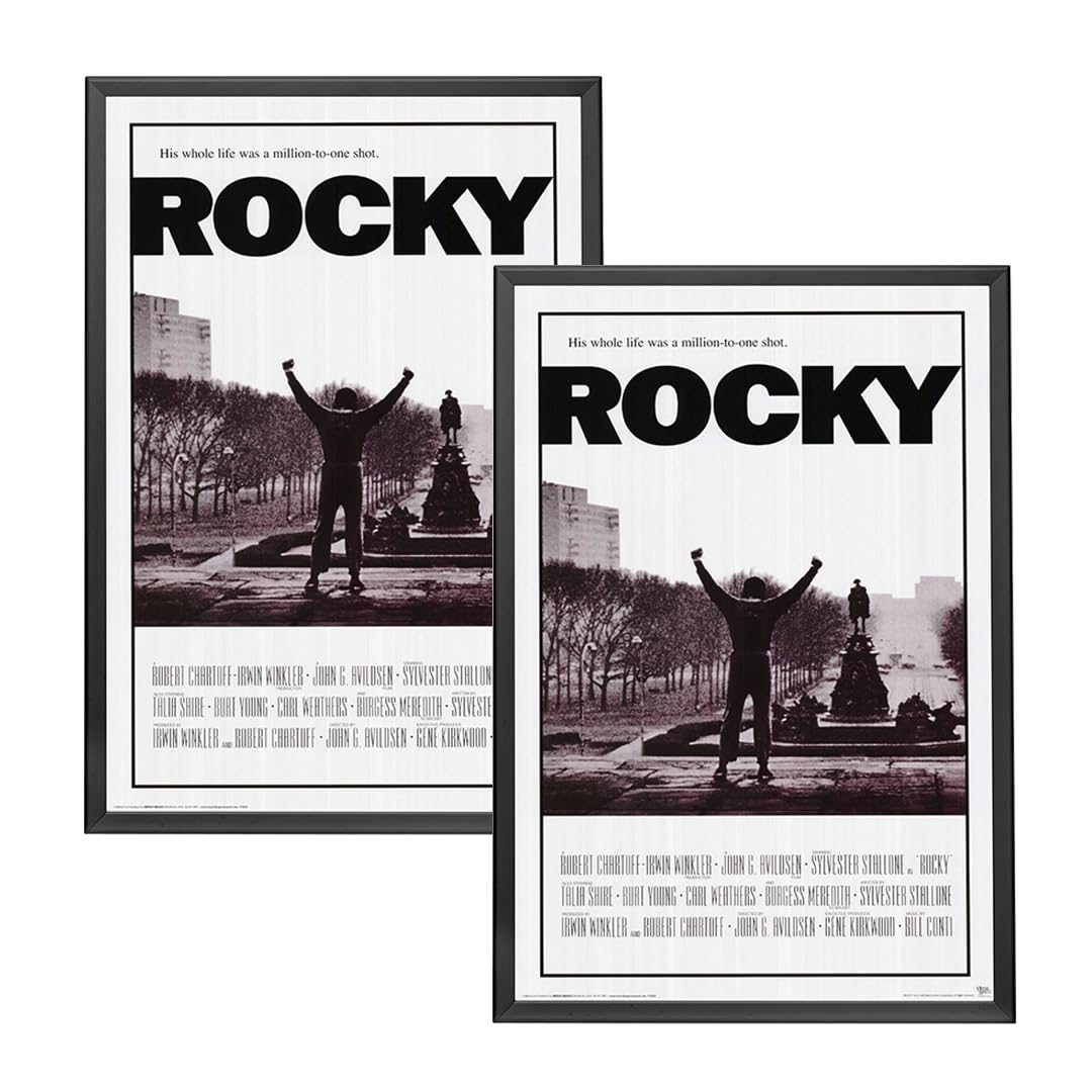 SnapeZo 2-Pack 27x41 Black Movie Poster Frames - Front Loading Snap Frame with 1.25