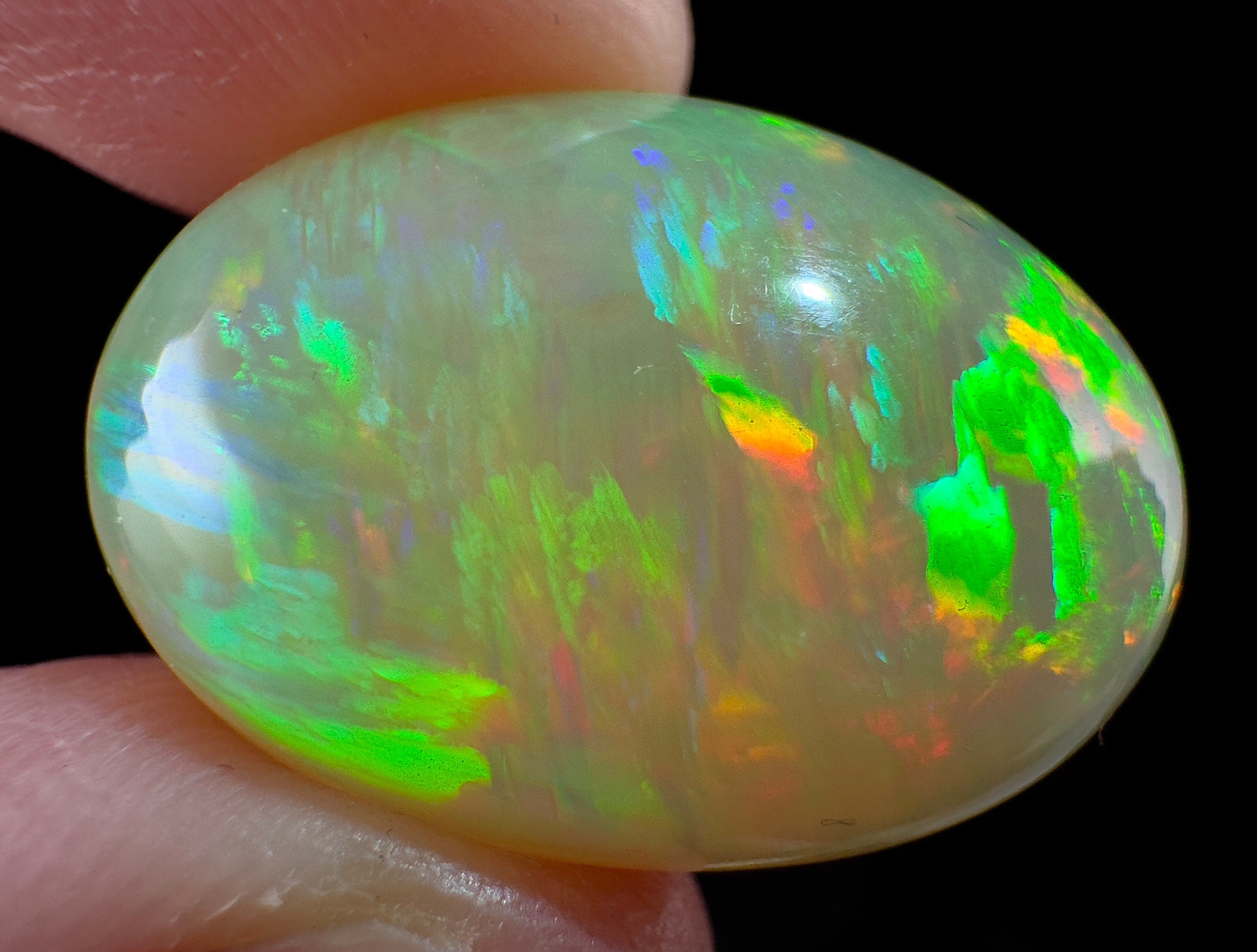 Premium AAA Welo Opal Cabochon for Jewelry Making - Natural Ethiopian Opal Gemstone (Shape 54596) - Perfect for Rings, Pendants & DIY Craft Projects