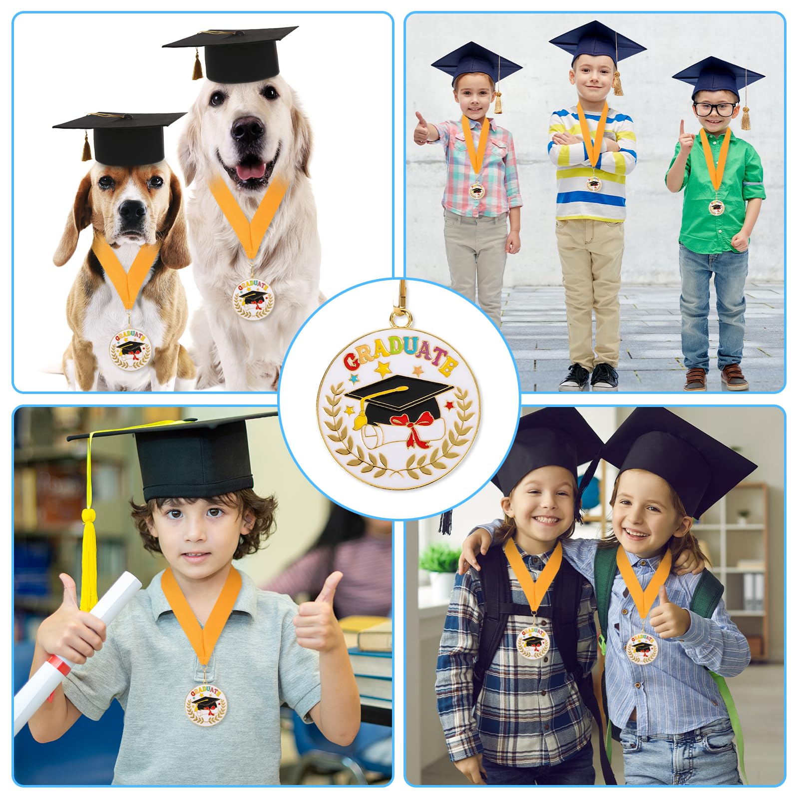 Kindergarten Graduation Medal for Kids - Preschool & Pre-K Award Medals with Neck Ribbon - 2 Inch Metal Graduation Party Favors - Perfect for School Ceremonies, Student Achievements & End-of-Year Celebrations