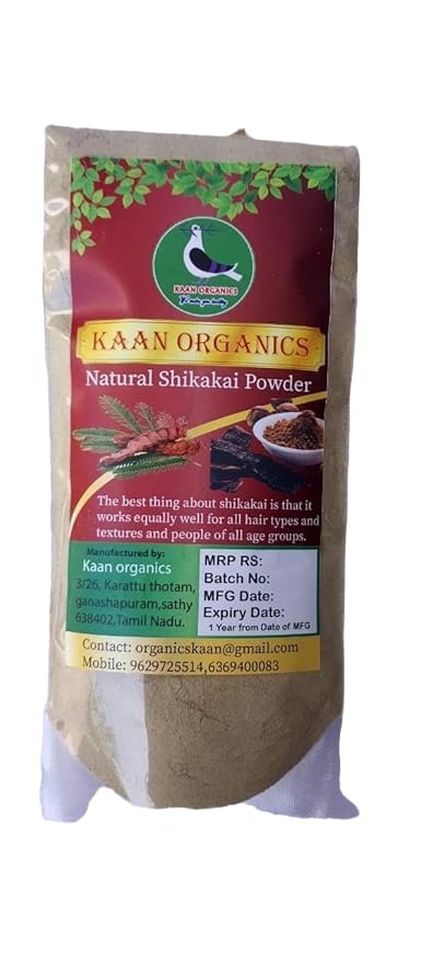 KAAN ORGANICS 100% Natural Shikakai Powder for Hair Wash & Care - Chemical-Free Homemade Herbal Hair Cleanser - Pack of 1 - Perfect for Natural Hair Cleansing, Scalp Treatment & Ayurvedic Hair Care Routine