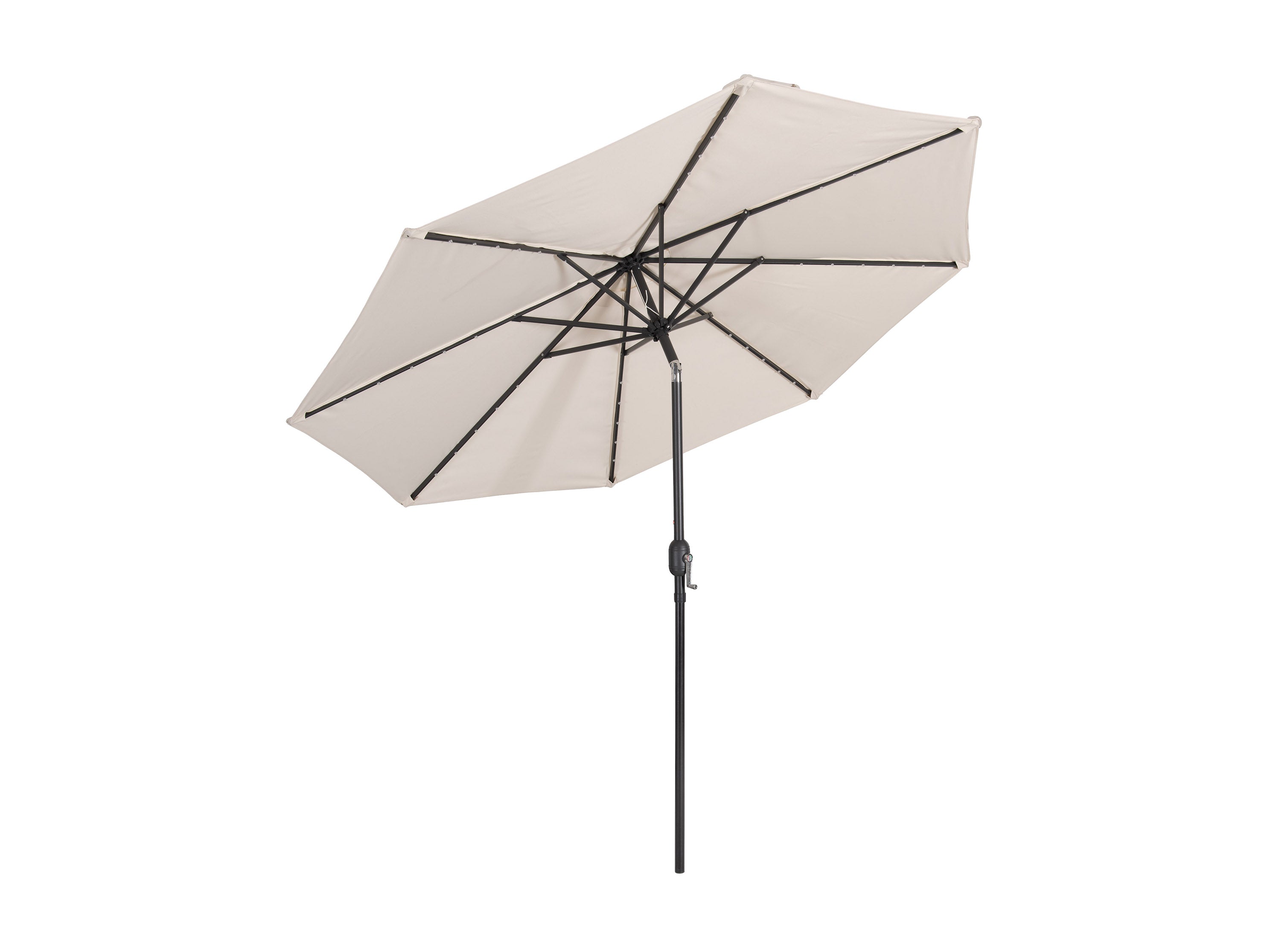 9ft White Outdoor Patio Umbrella with LED Lights - Waterproof Cantilever Market Umbrella for Poolside, Garden, Deck & Backyard Relaxation