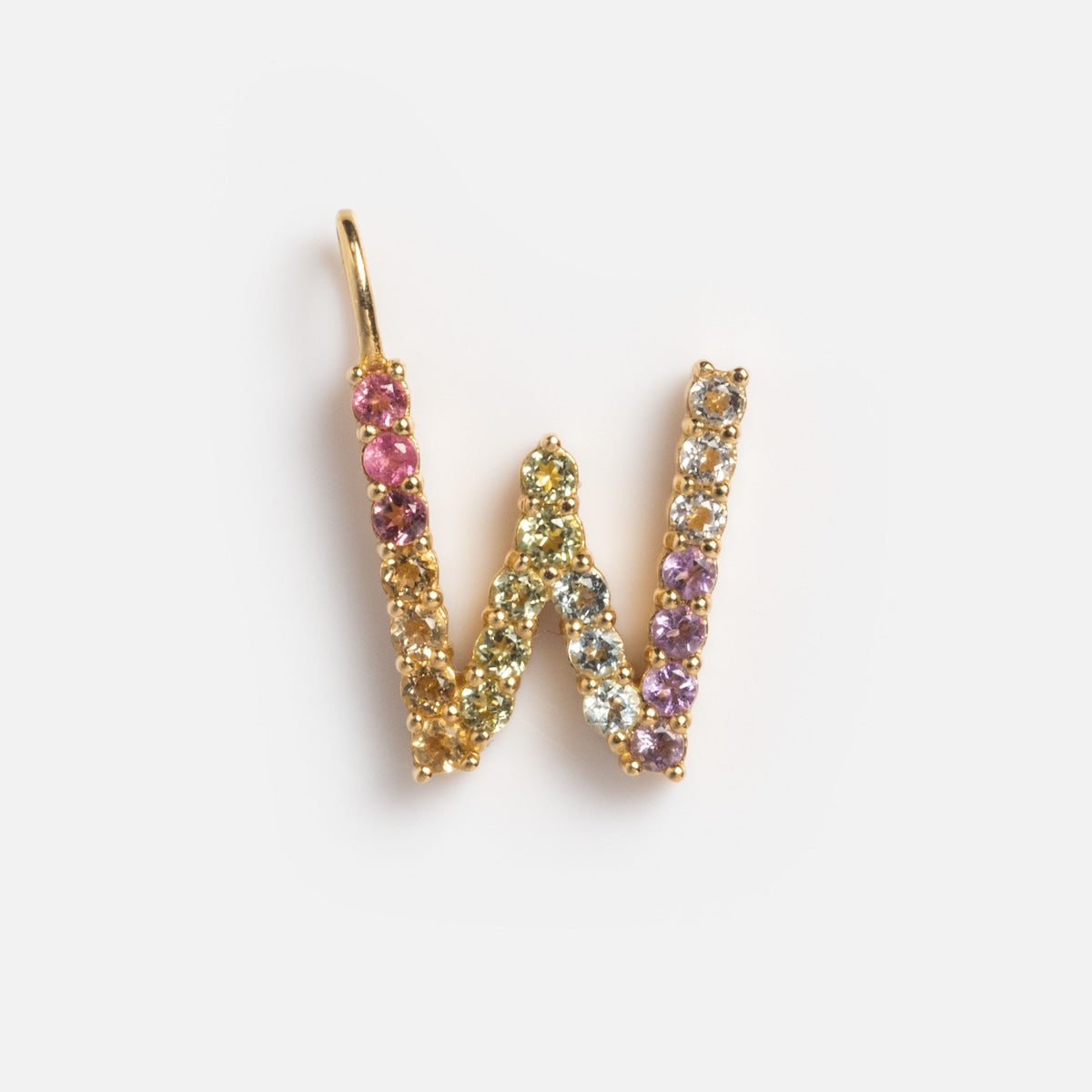 Solid Gold Pastel Gemstone Letter Charm - Elegant Initial Pendant for Necklaces & Bracelets - Perfect for Gifts, Birthdays, and Personalized Jewelry
